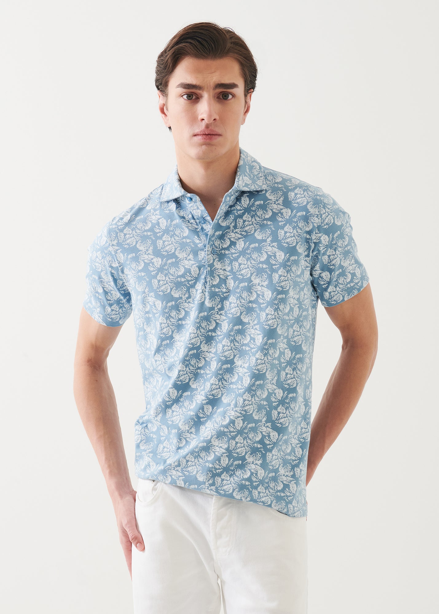 Pima Cotton Stretch Printed Polo - PATRICK ASSARAF
