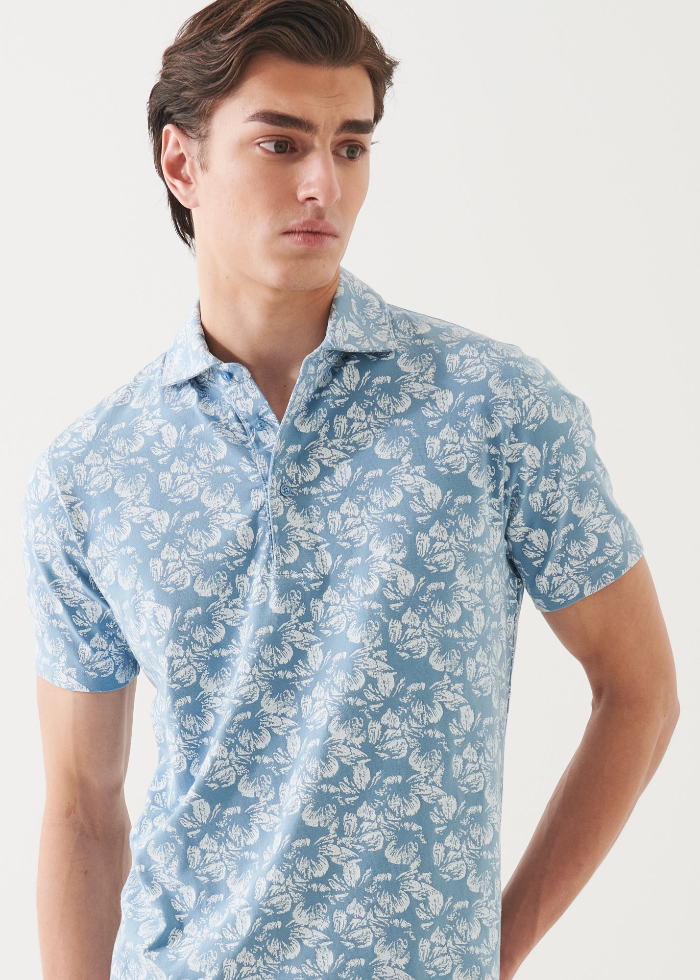 Pima Cotton Stretch Printed Polo - PATRICK ASSARAF