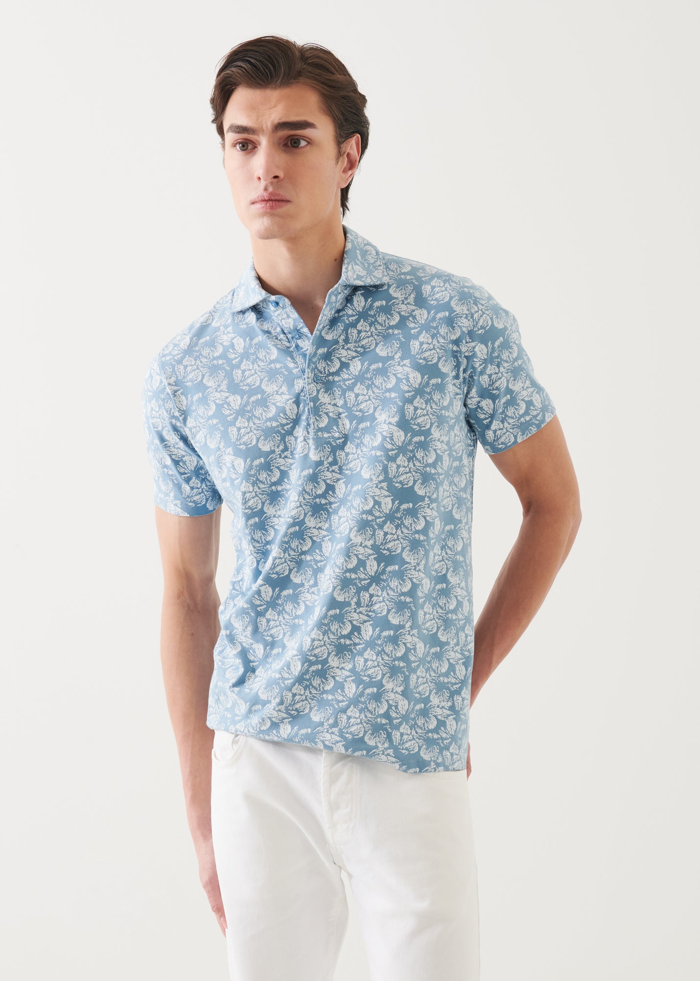 Pima Cotton Stretch Printed Polo - PATRICK ASSARAF