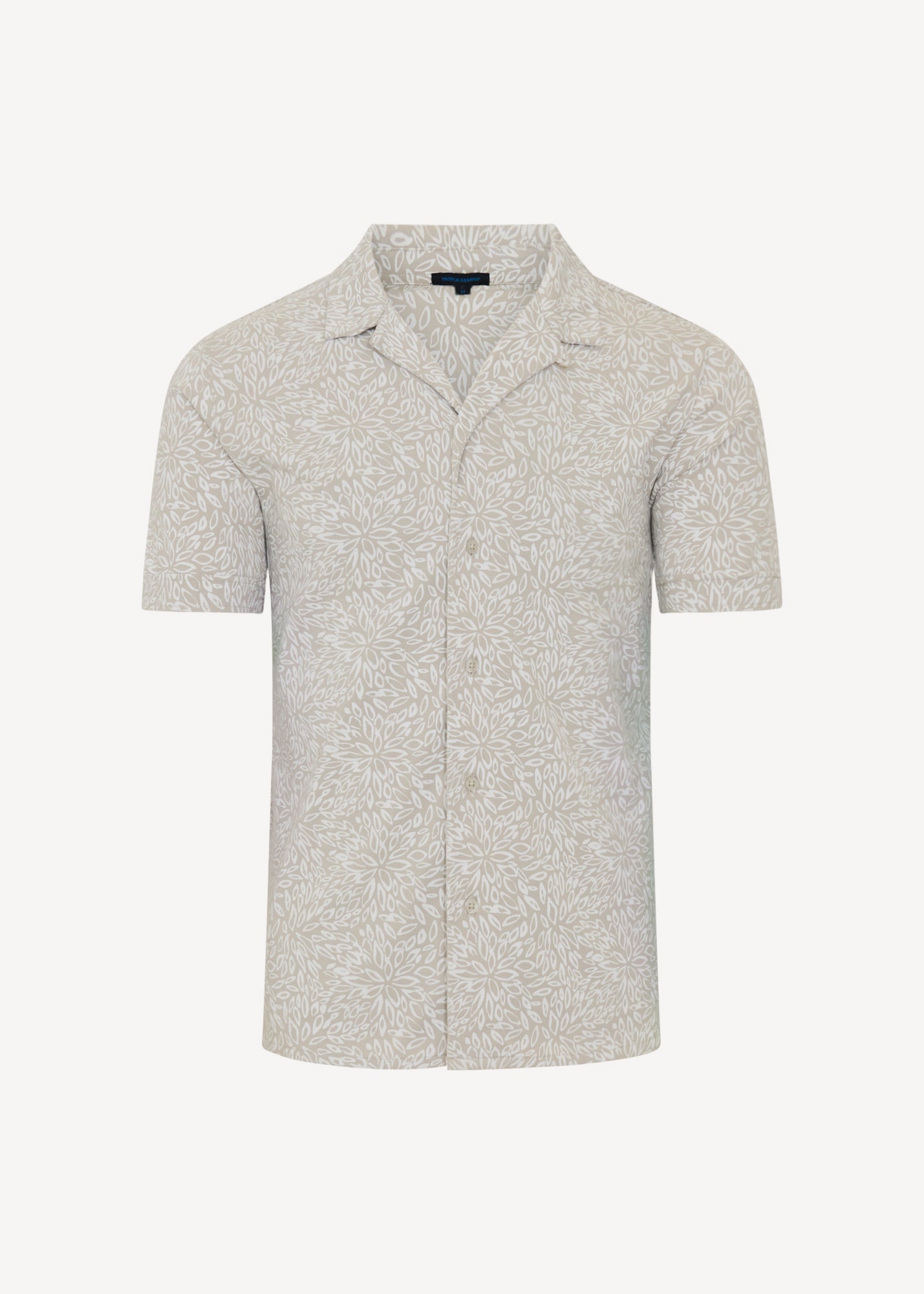 Pima Cotton Stretch Tropical Print Camp Collar Shirt - PATRICK ASSARAF