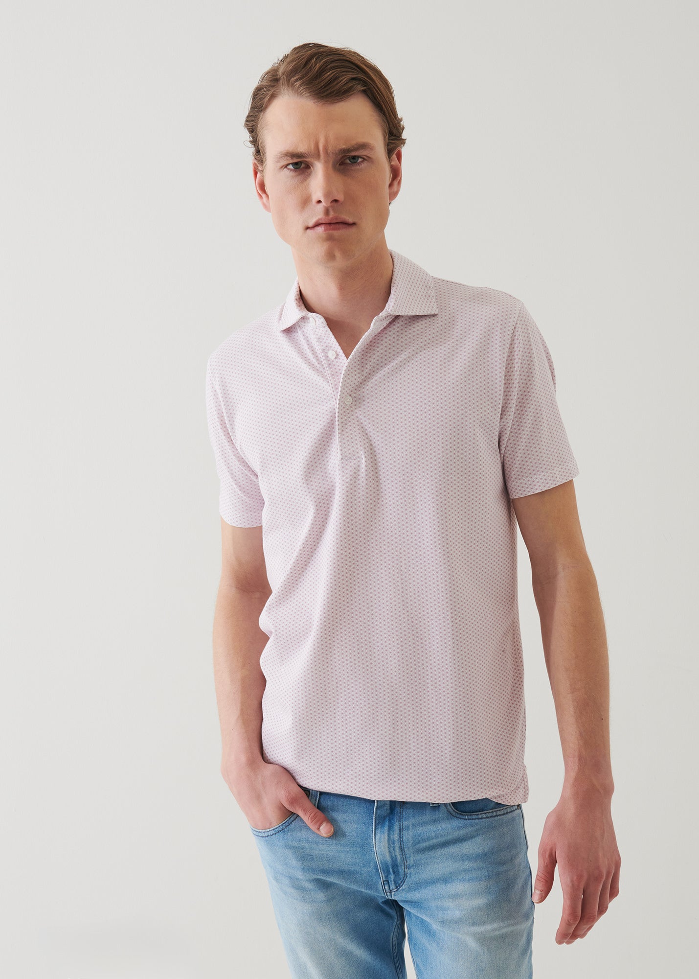 Pima Cotton Stretch Printed Polo - PATRICK ASSARAF