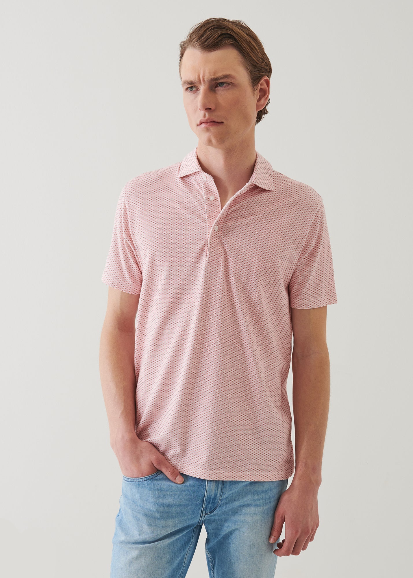 Pima Cotton Stretch Printed Polo - PATRICK ASSARAF