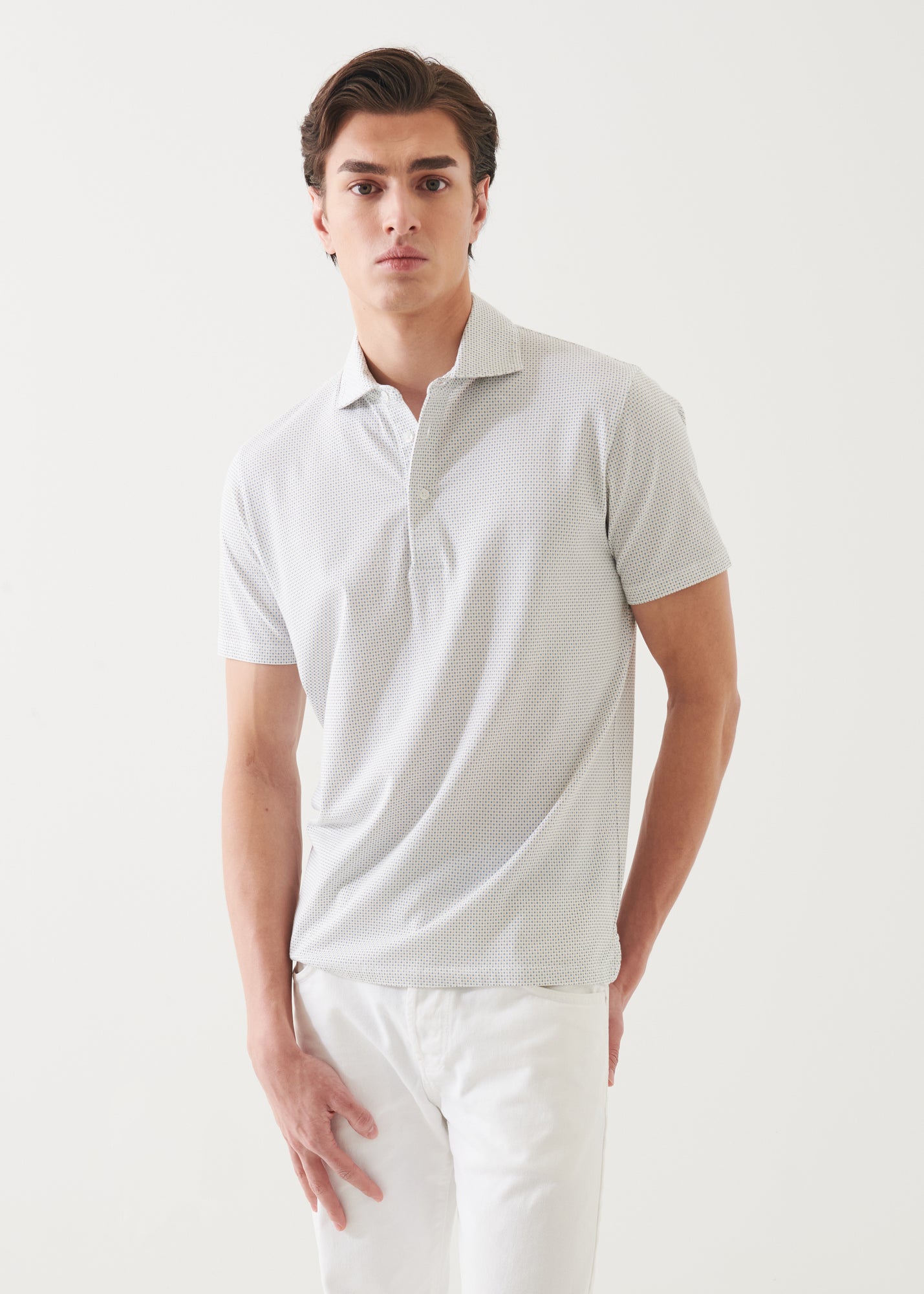 Pima Cotton Stretch Printed Polo - PATRICK ASSARAF