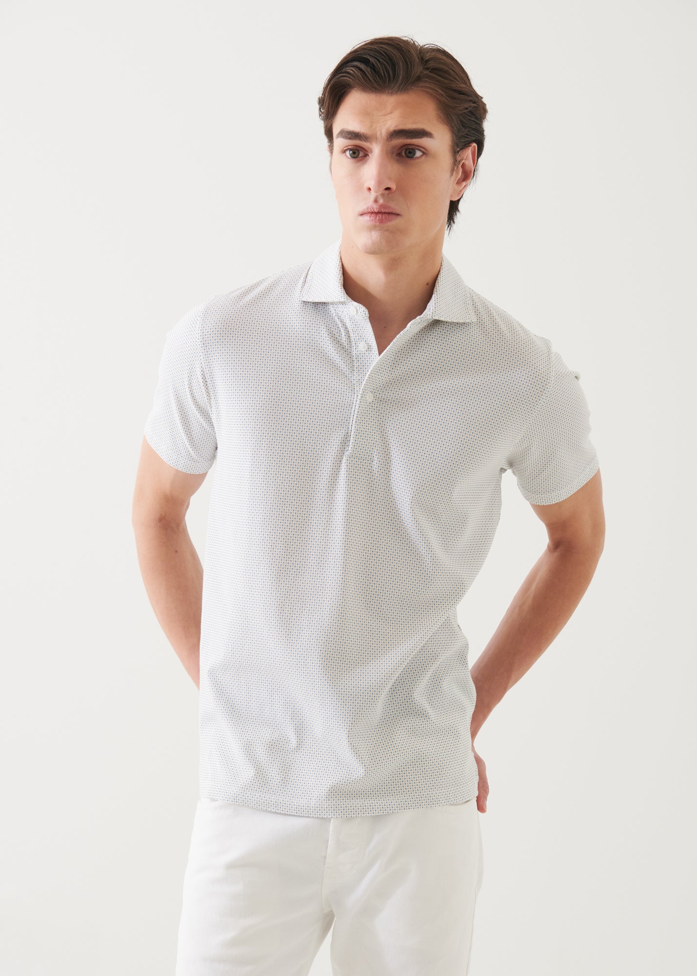 Pima Cotton Stretch Printed Polo - PATRICK ASSARAF