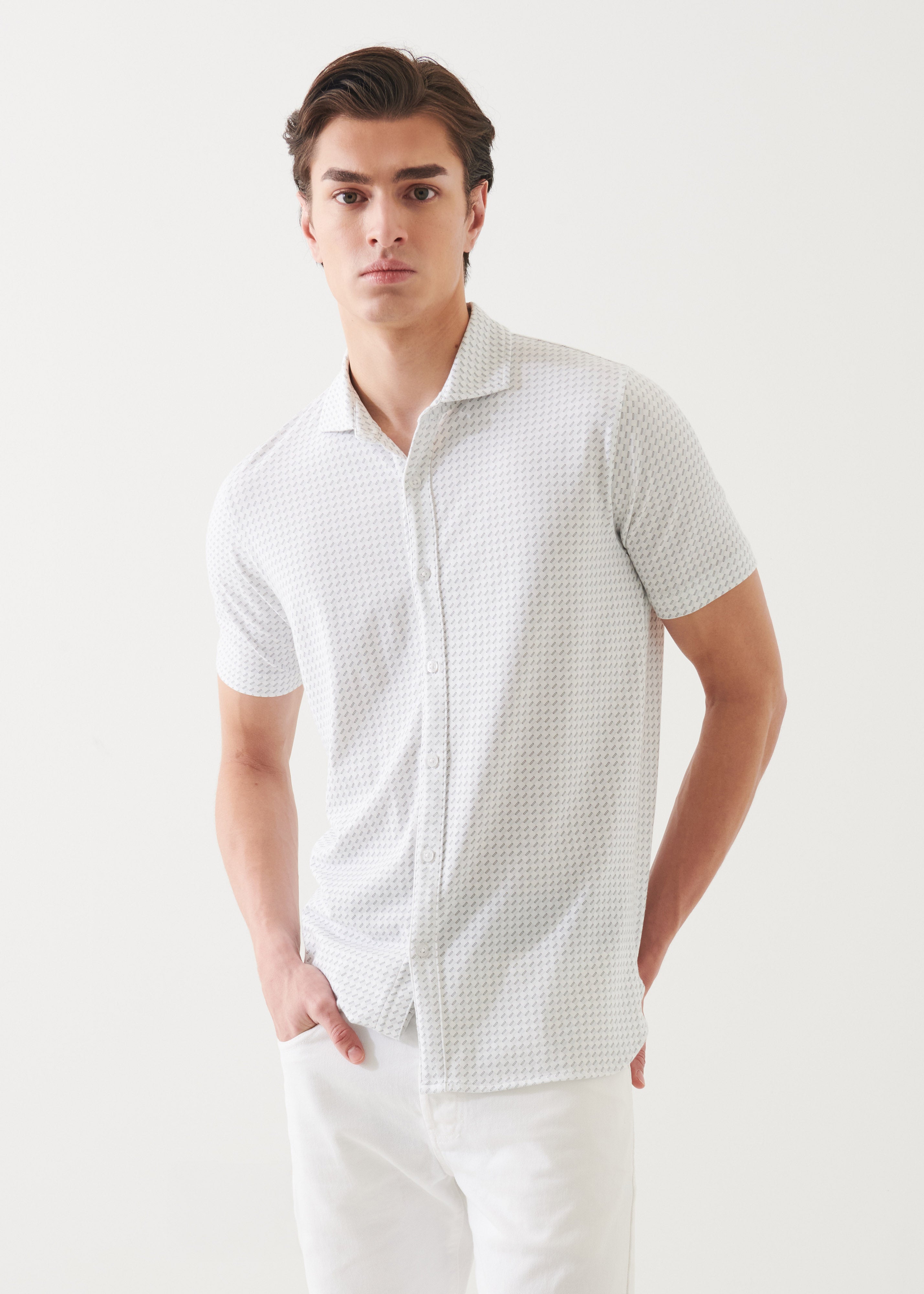 Pima Cotton Stretch Printed Shirt - PATRICK ASSARAF