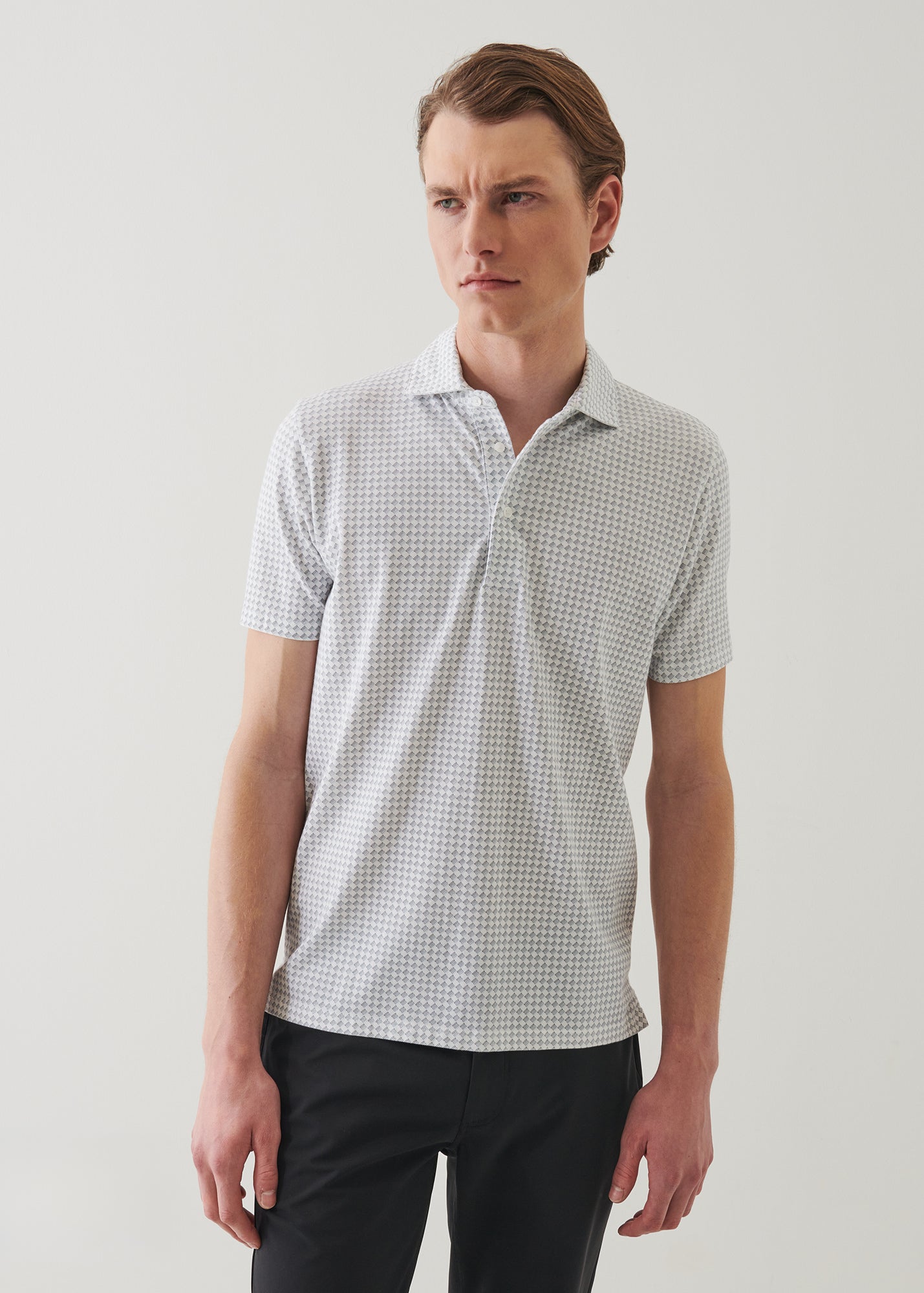 Pima Cotton Stretch Printed Polo - PATRICK ASSARAF