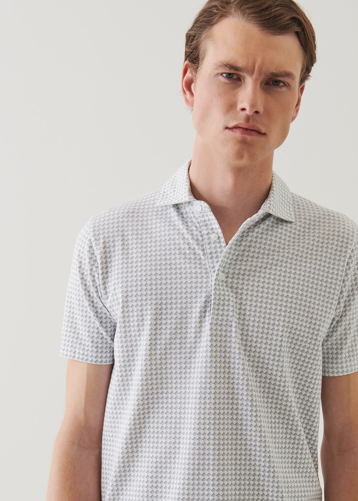Pima Cotton Stretch Printed Polo - PATRICK ASSARAF