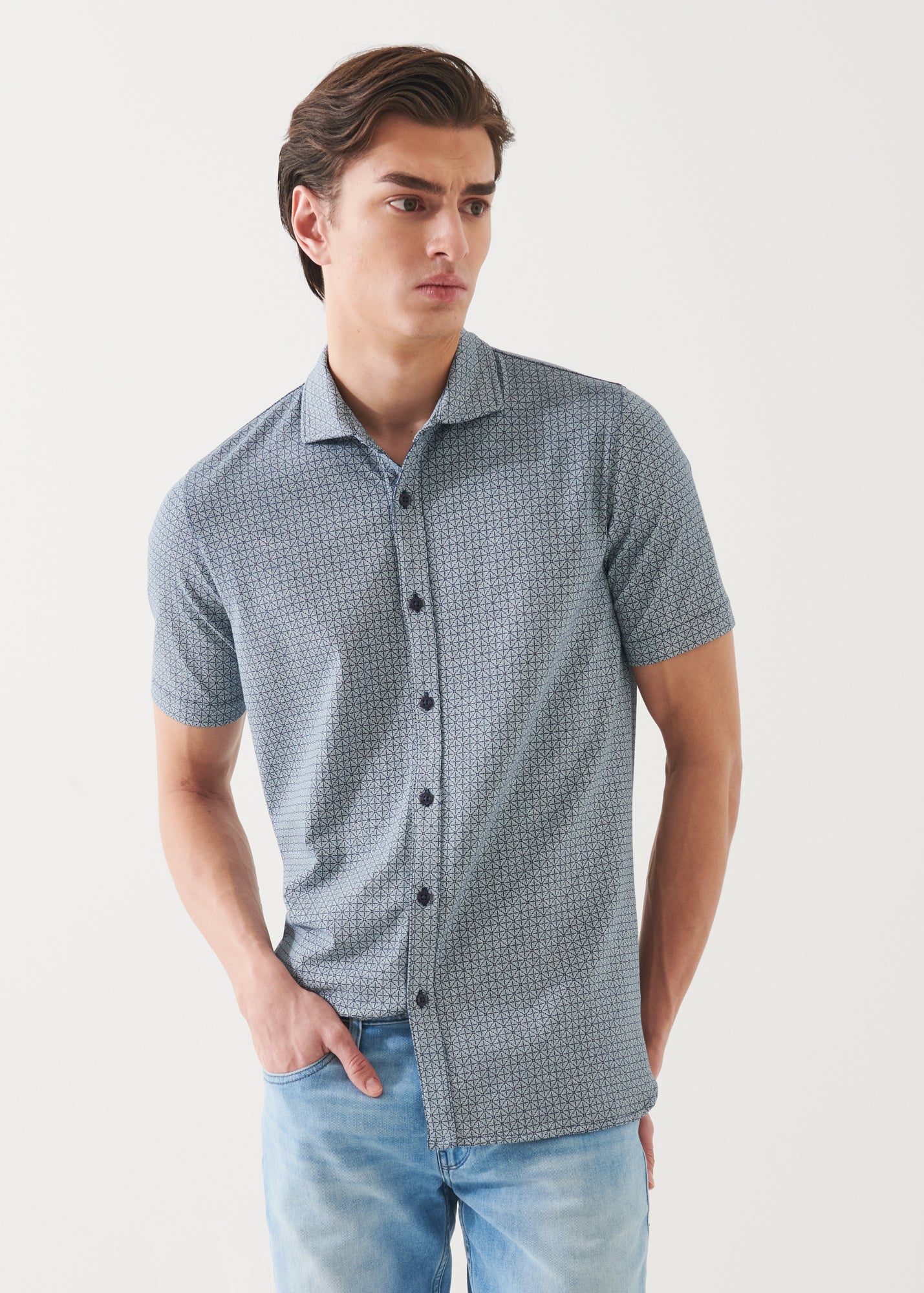 Pima Cotton Stretch Printed Shirt - PATRICK ASSARAF
