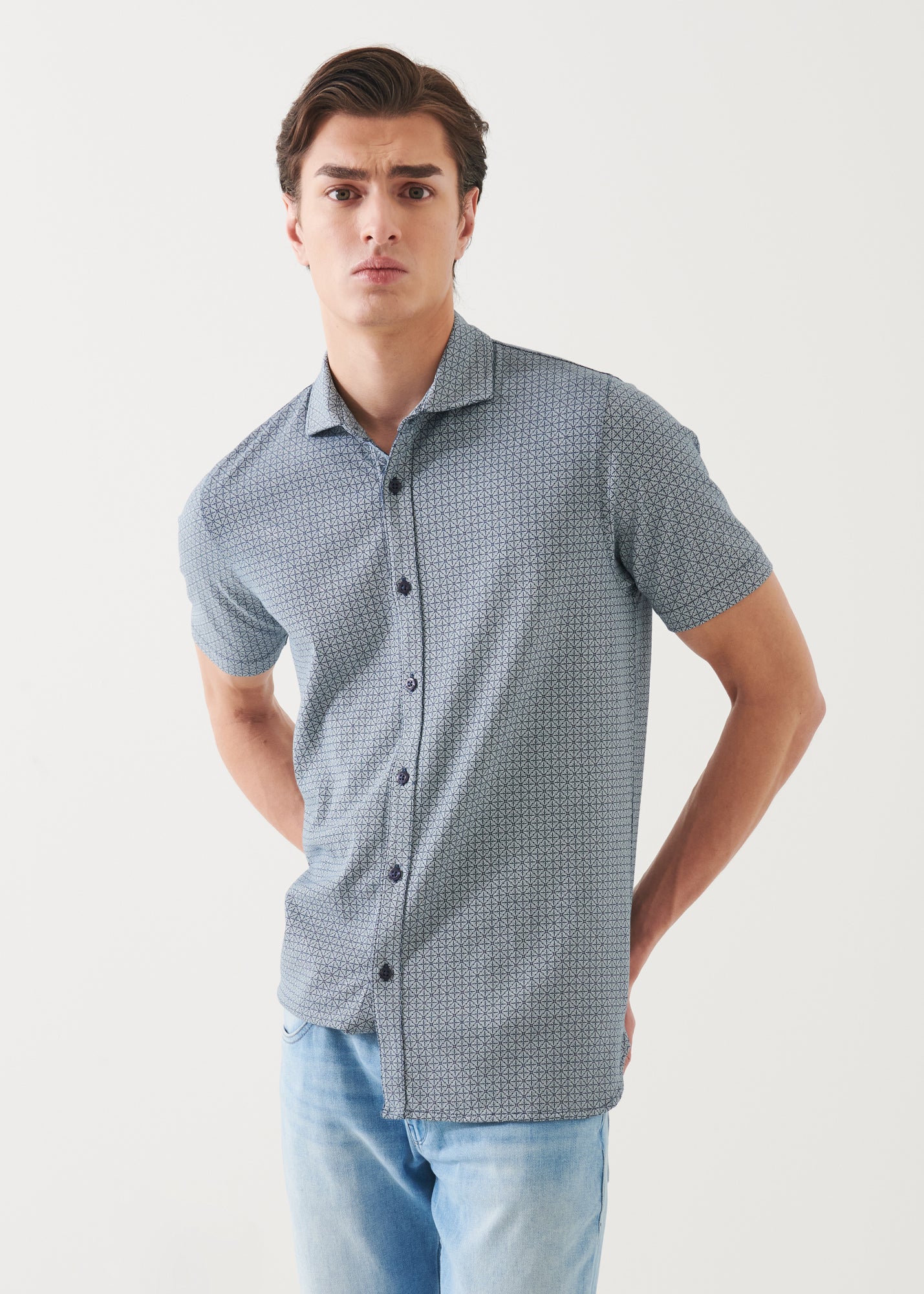Pima Cotton Stretch Printed Shirt - PATRICK ASSARAF