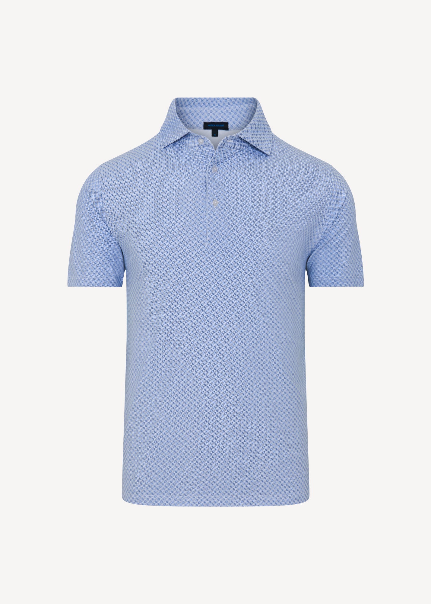 Pima Cotton Stretch Micro Geometric Print Polo - PATRICK ASSARAF