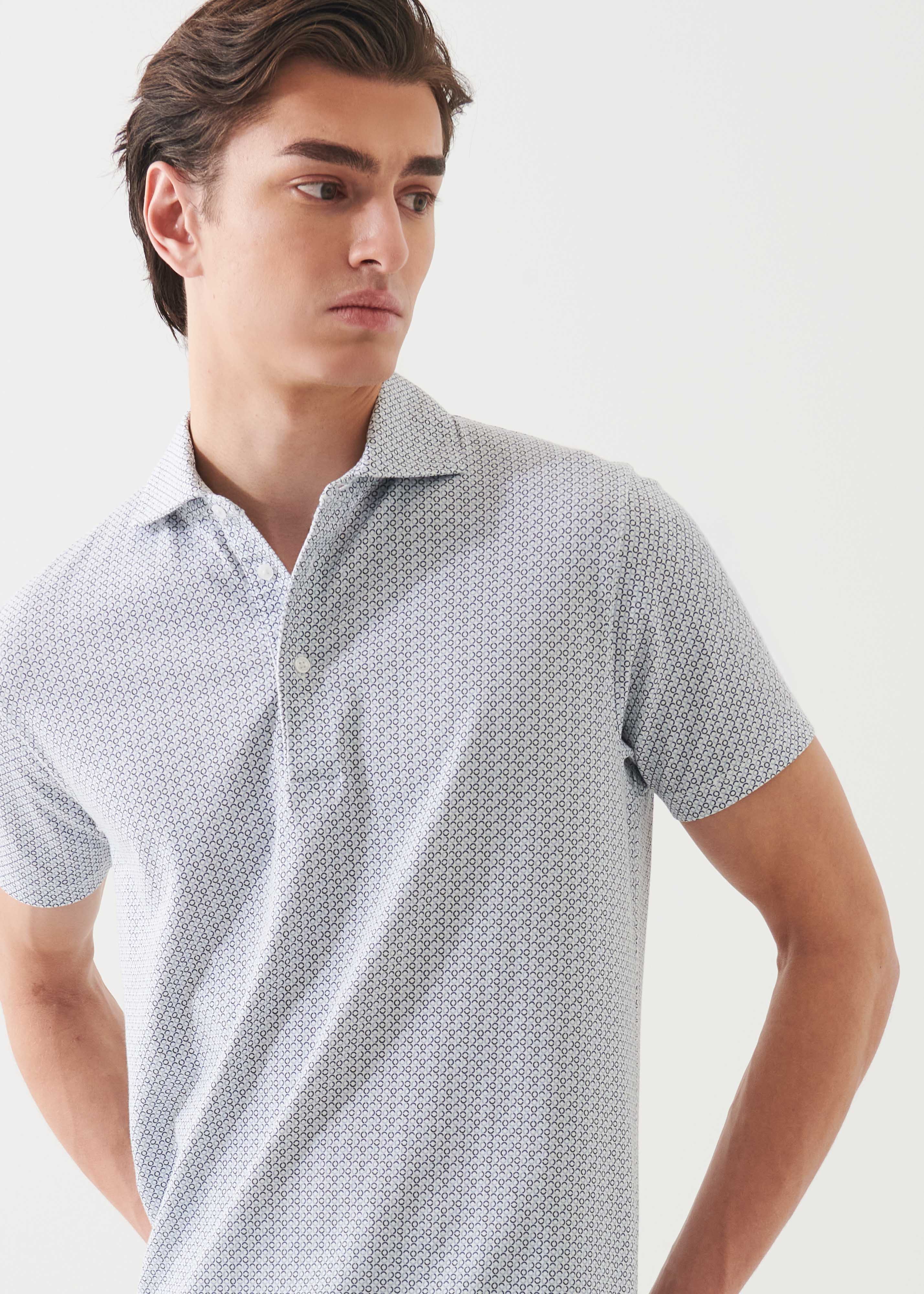 Pima Cotton Stretch Printed Polo - PATRICK ASSARAF