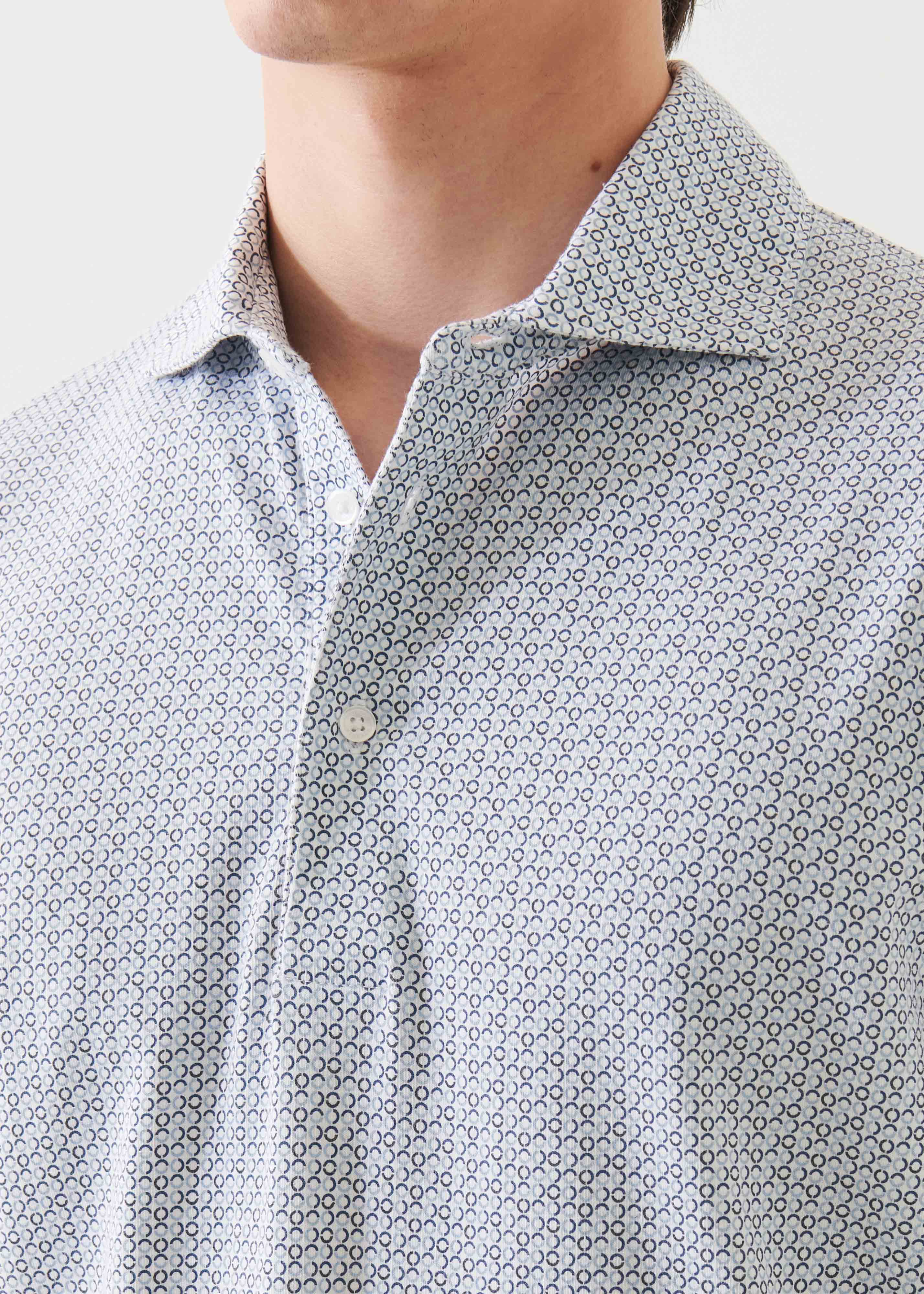 Pima Cotton Stretch Printed Polo - PATRICK ASSARAF