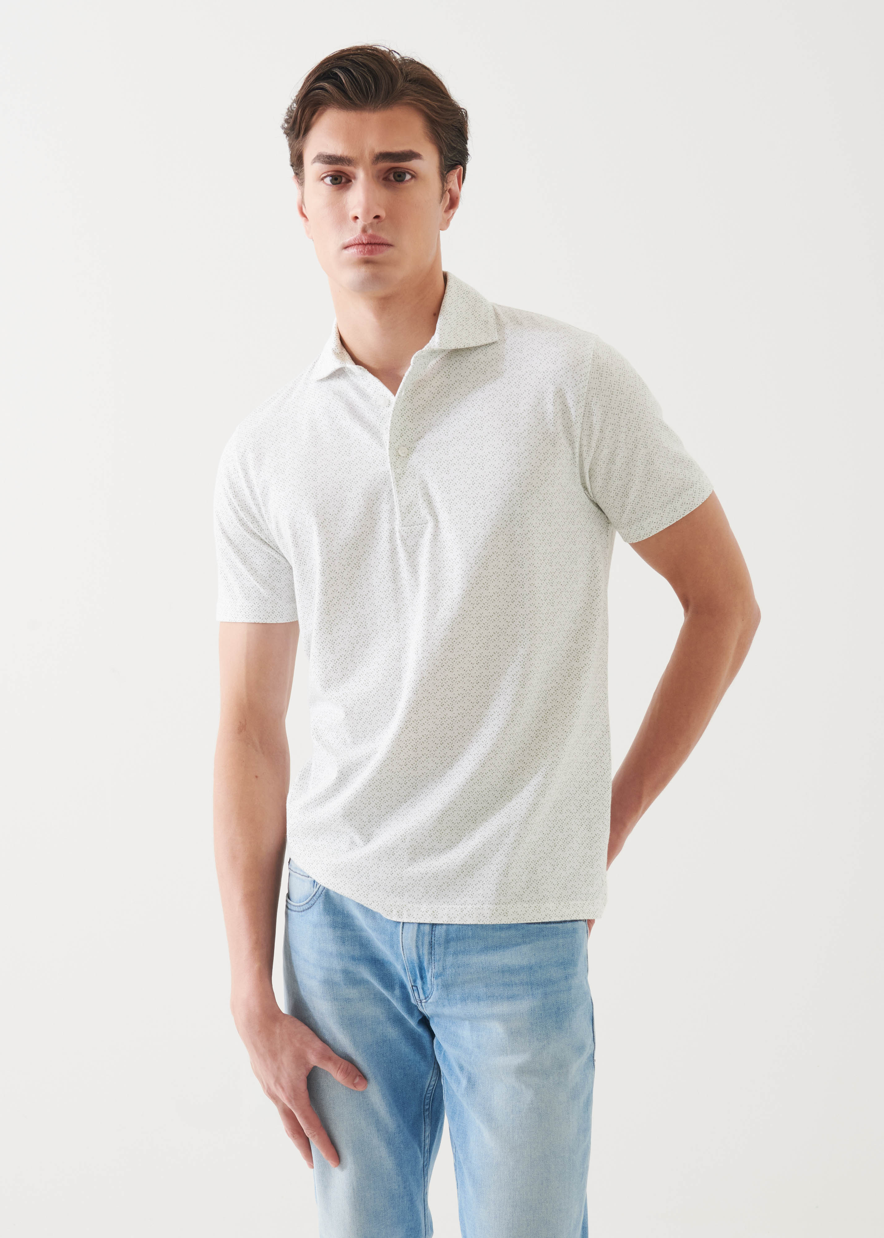 Pima Cotton Stretch Printed Polo - PATRICK ASSARAF