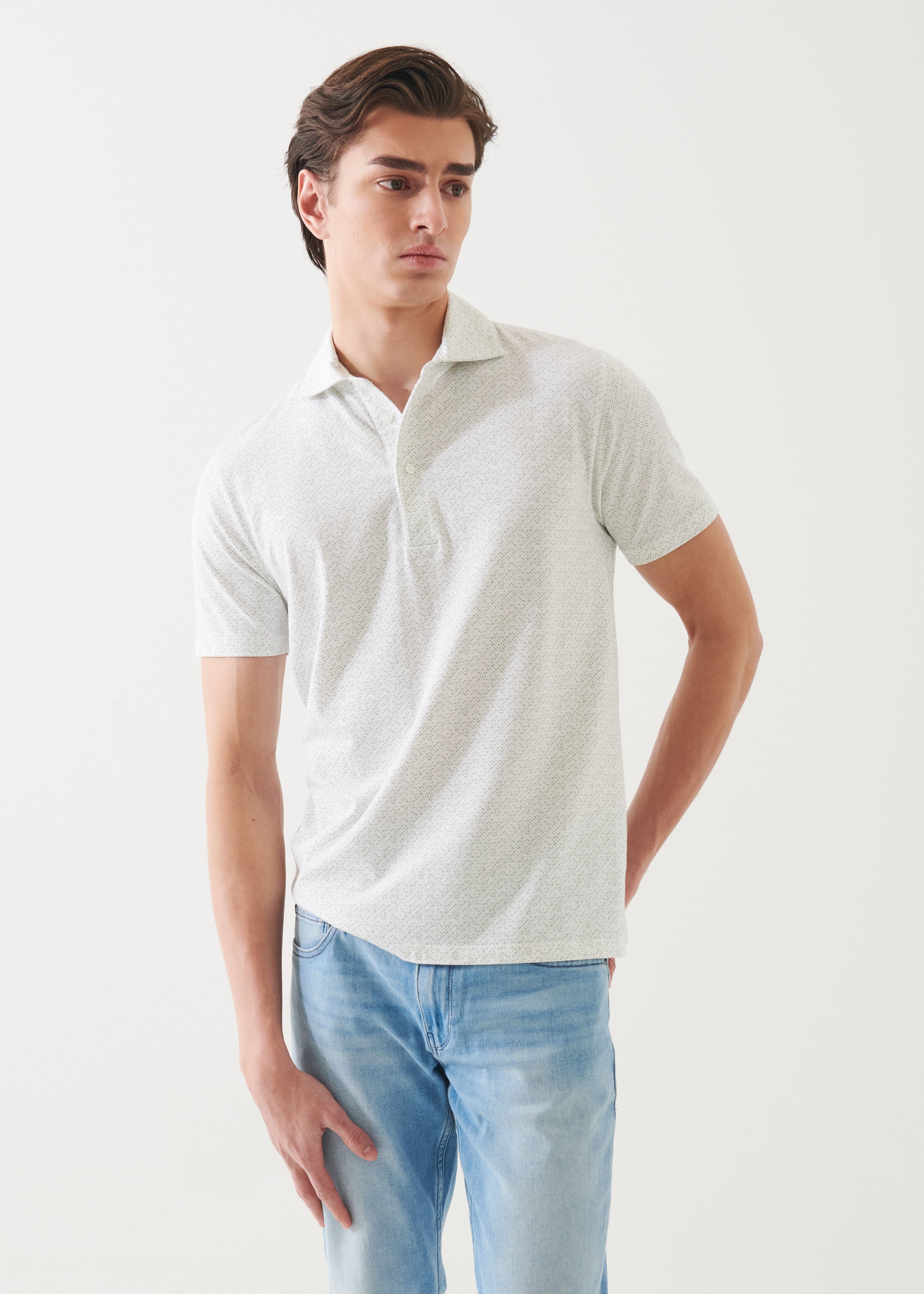 Pima Cotton Stretch Printed Polo - PATRICK ASSARAF