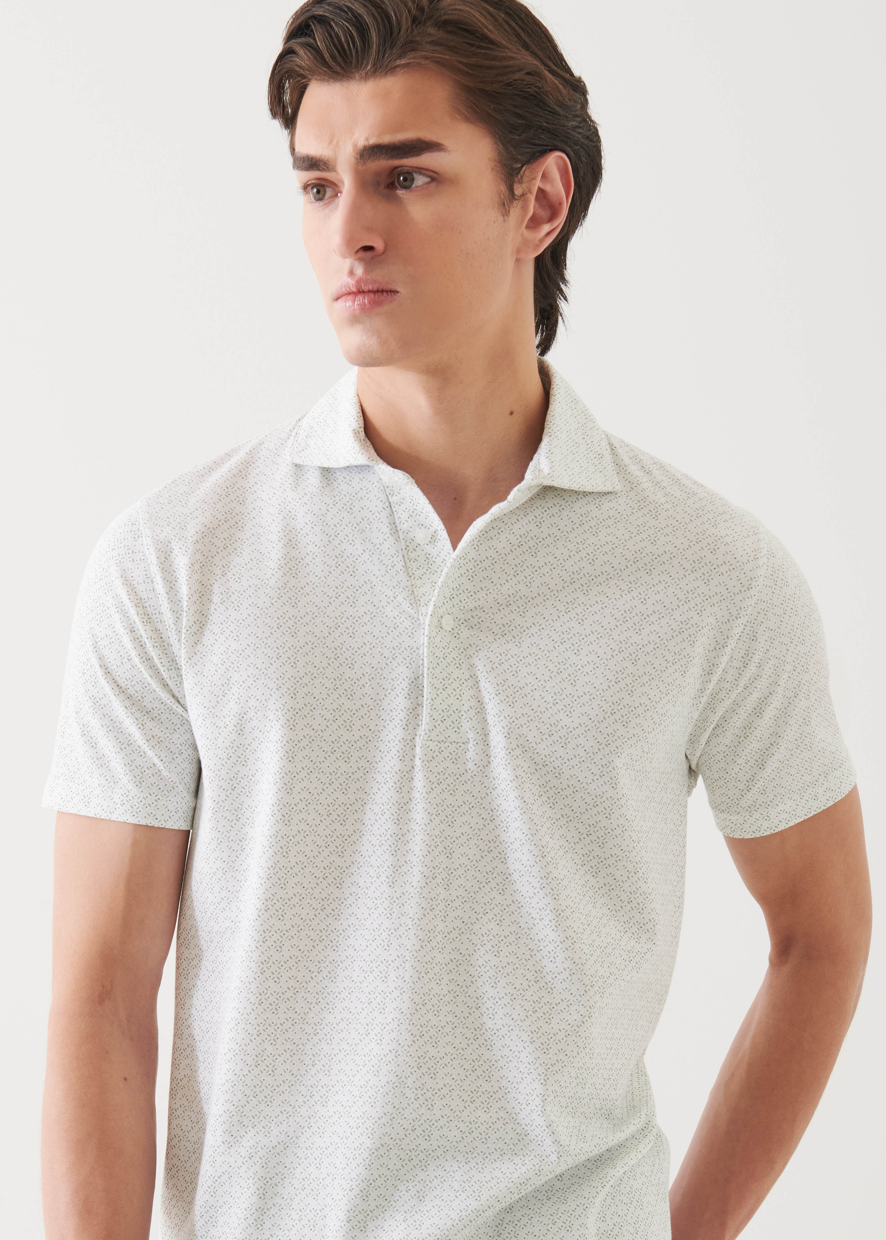 Pima Cotton Stretch Printed Polo - PATRICK ASSARAF