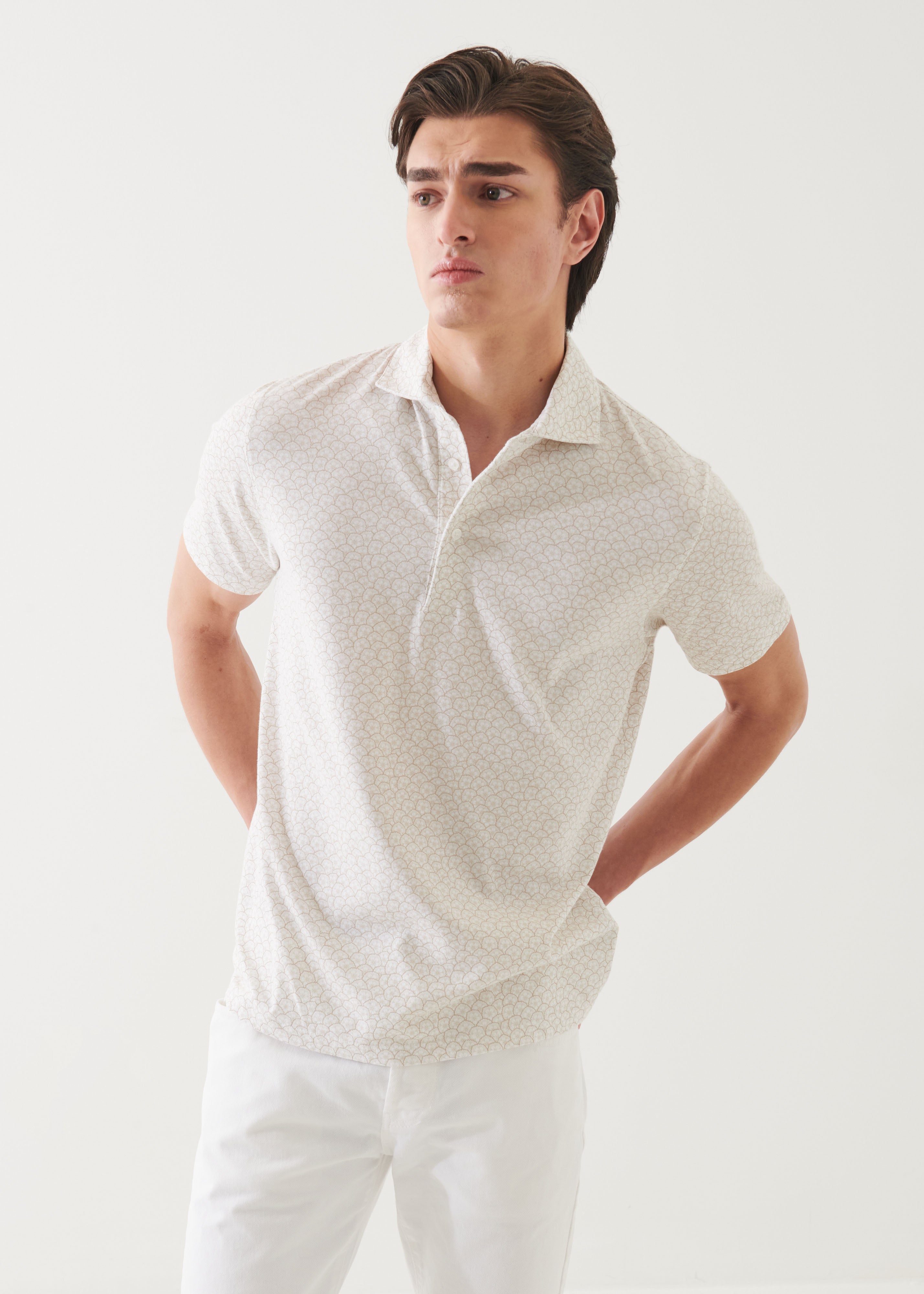 Pima Cotton Stretch Printed Polo - PATRICK ASSARAF