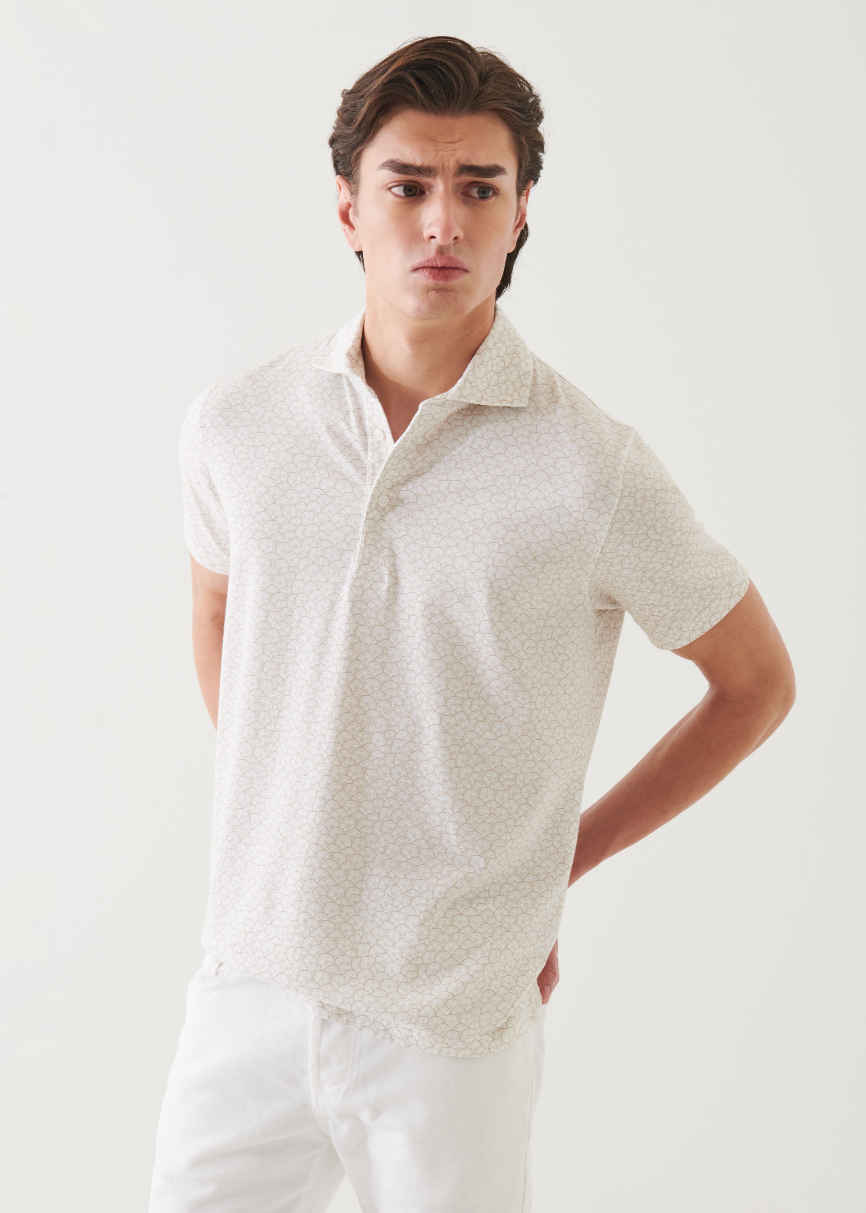 Pima Cotton Stretch Printed Polo - PATRICK ASSARAF