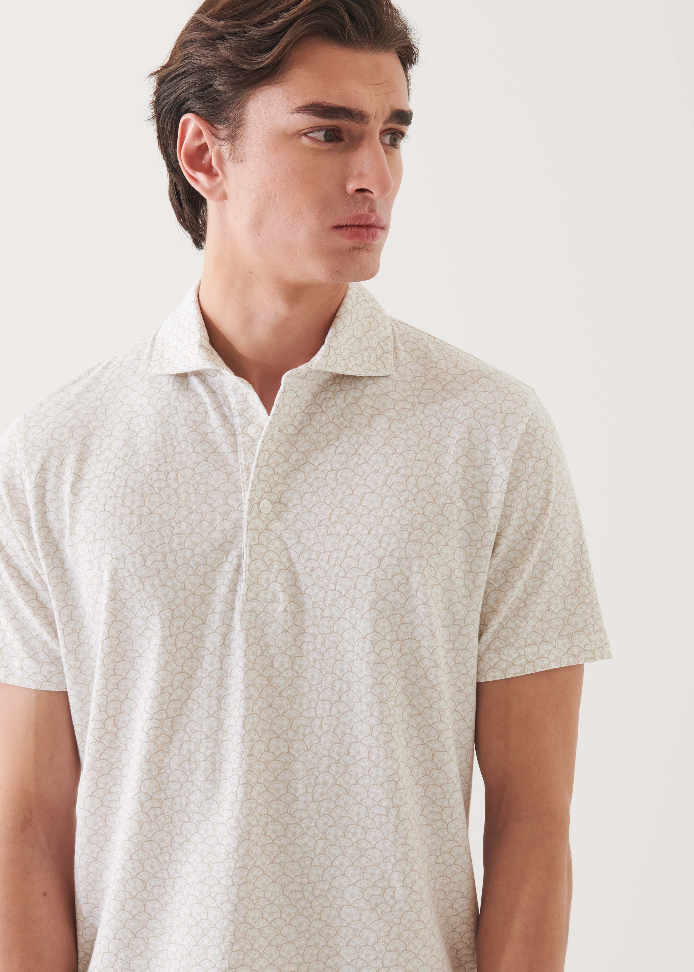 Pima Cotton Stretch Printed Polo - PATRICK ASSARAF