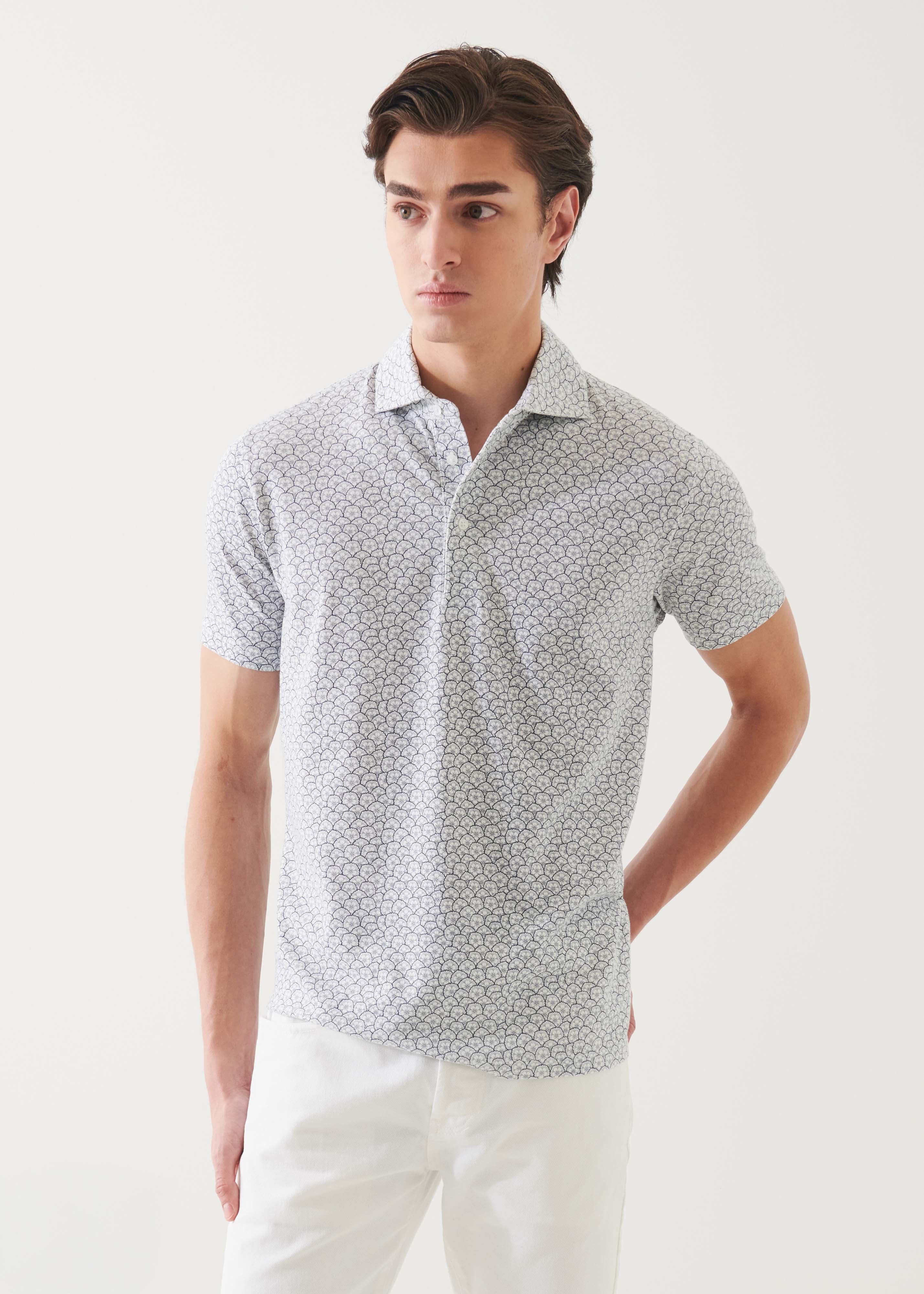 Pima Cotton Stretch Printed Polo - PATRICK ASSARAF