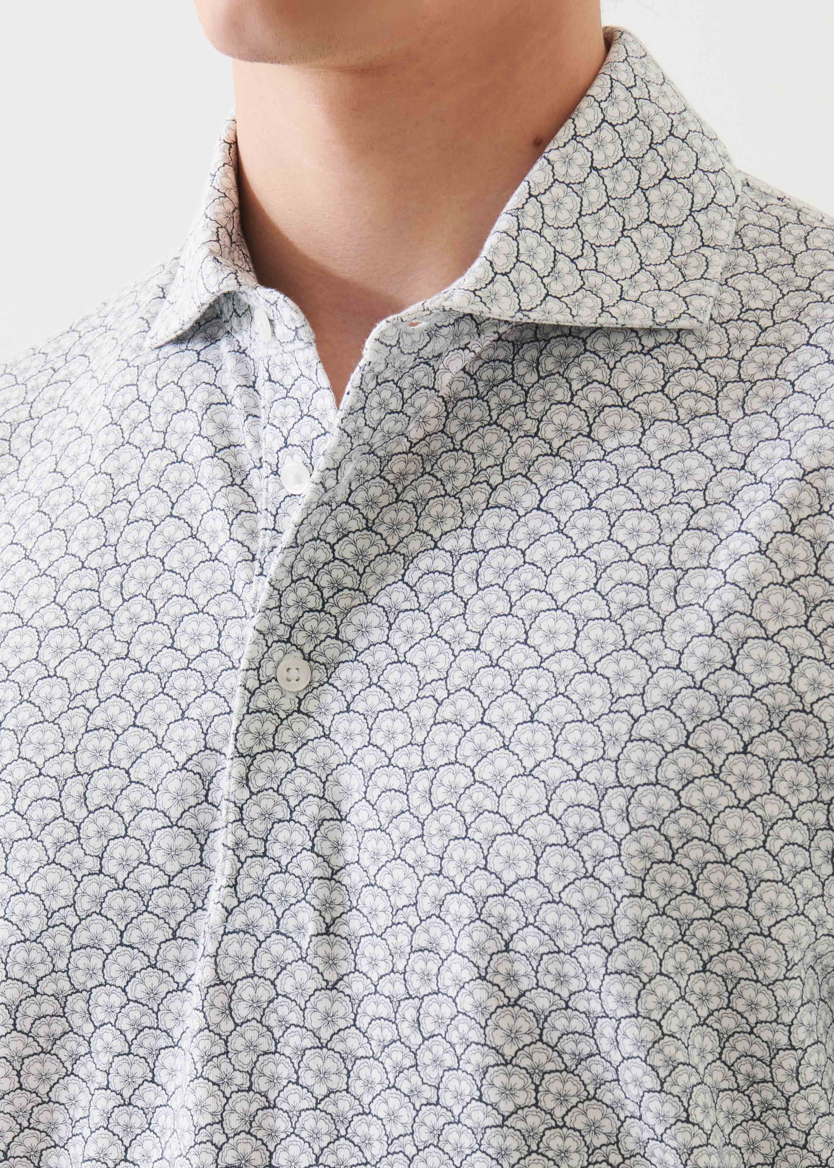 Pima Cotton Stretch Printed Polo - PATRICK ASSARAF