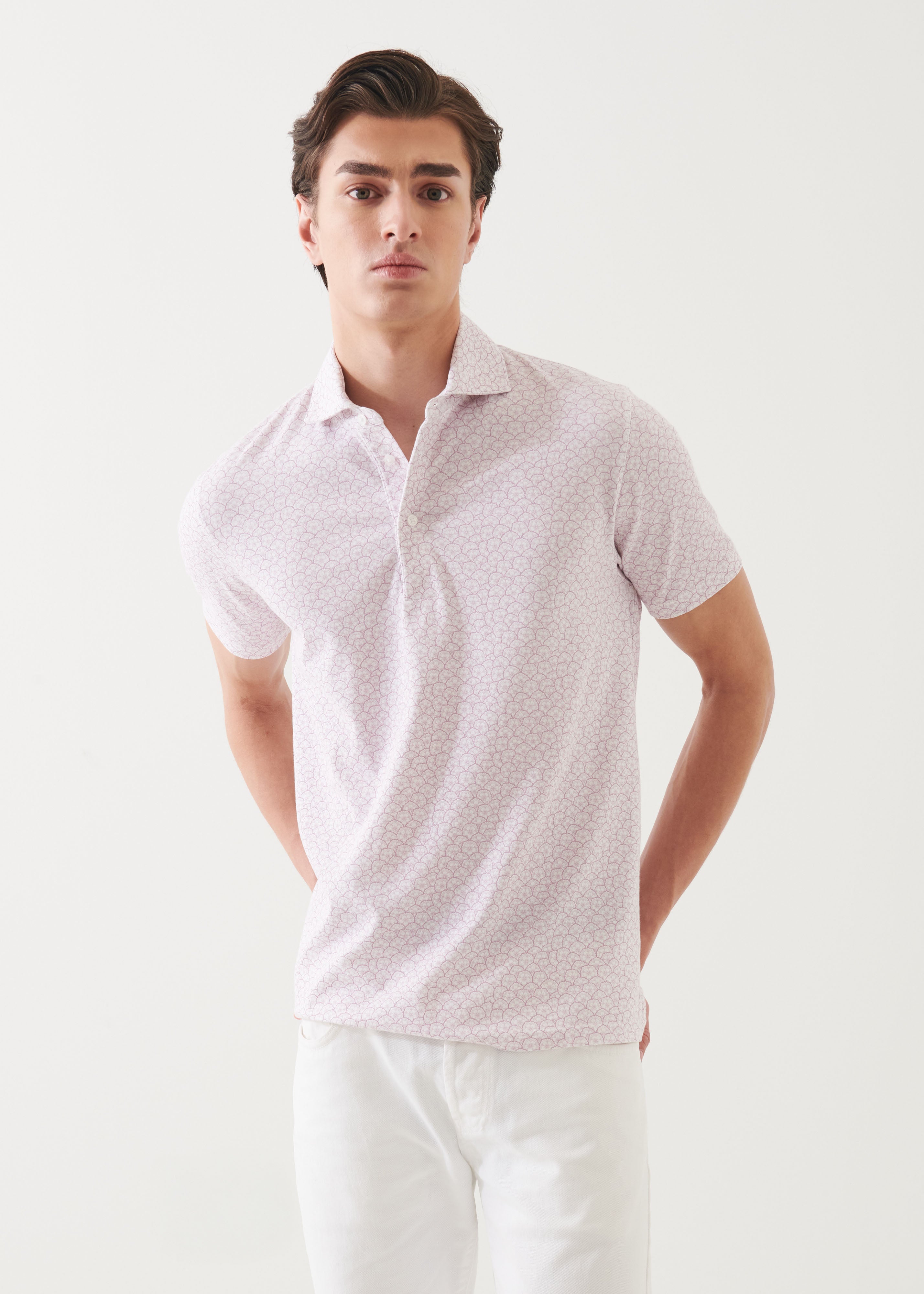 Pima Cotton Stretch Printed Polo - PATRICK ASSARAF
