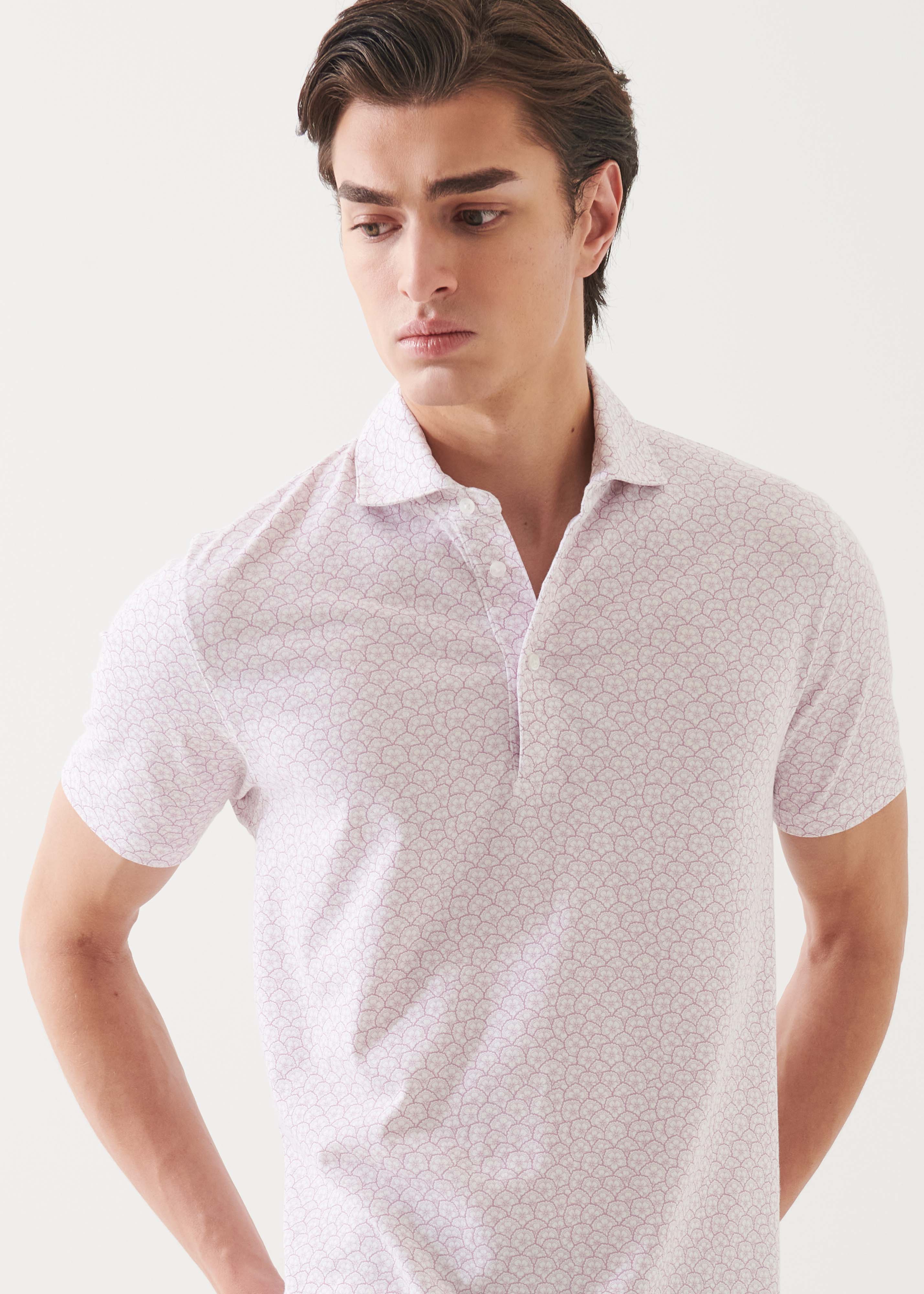Pima Cotton Stretch Printed Polo - PATRICK ASSARAF