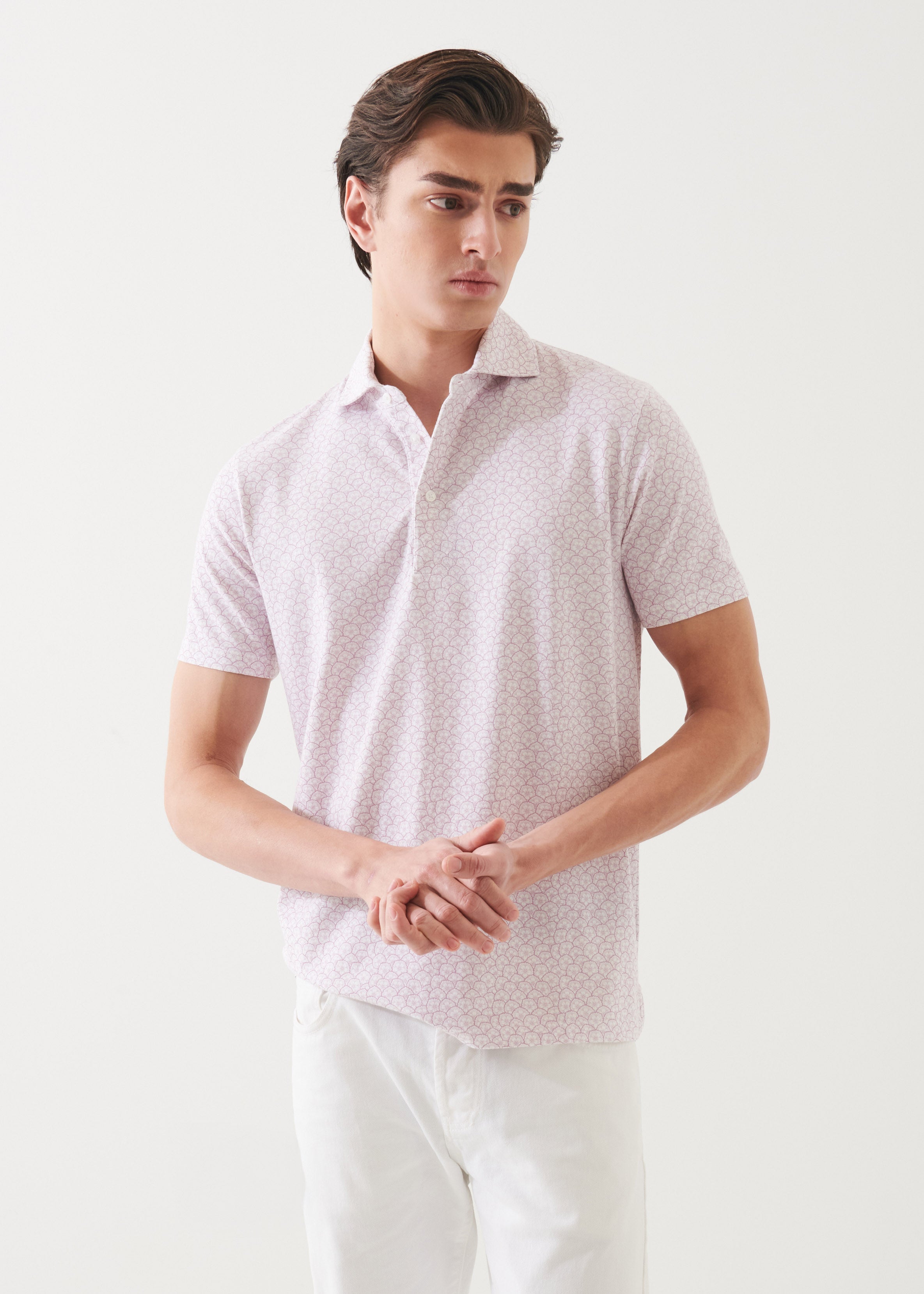 Pima Cotton Stretch Printed Polo - PATRICK ASSARAF