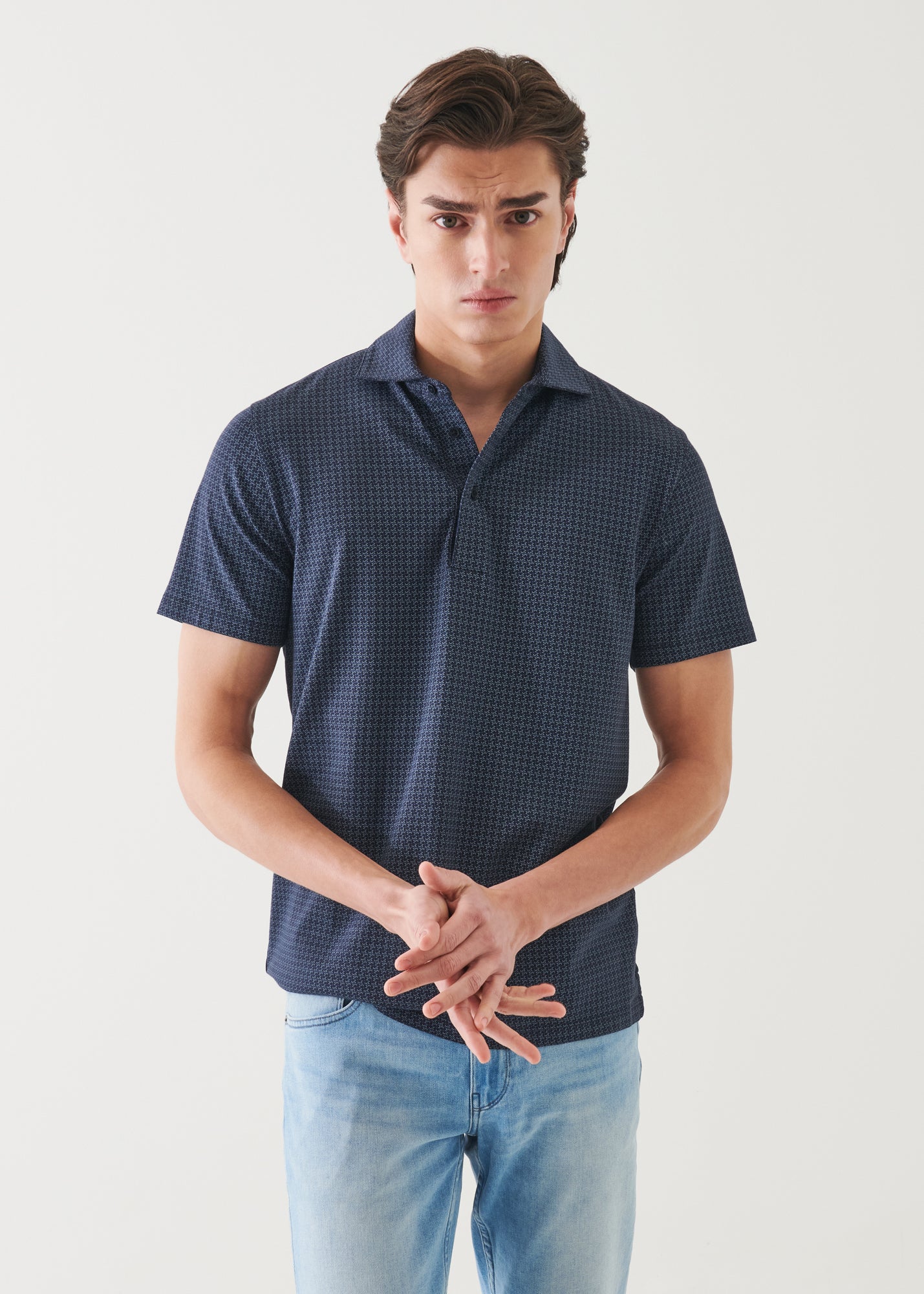 Pima Cotton Stretch Printed Polo - PATRICK ASSARAF