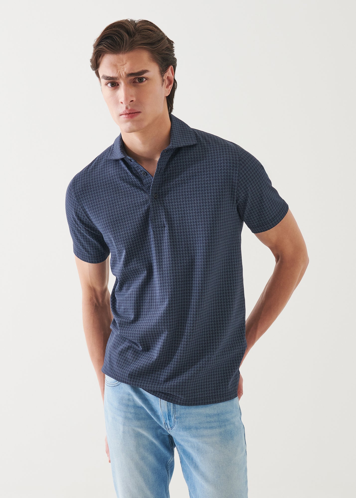 Pima Cotton Stretch Printed Polo - PATRICK ASSARAF