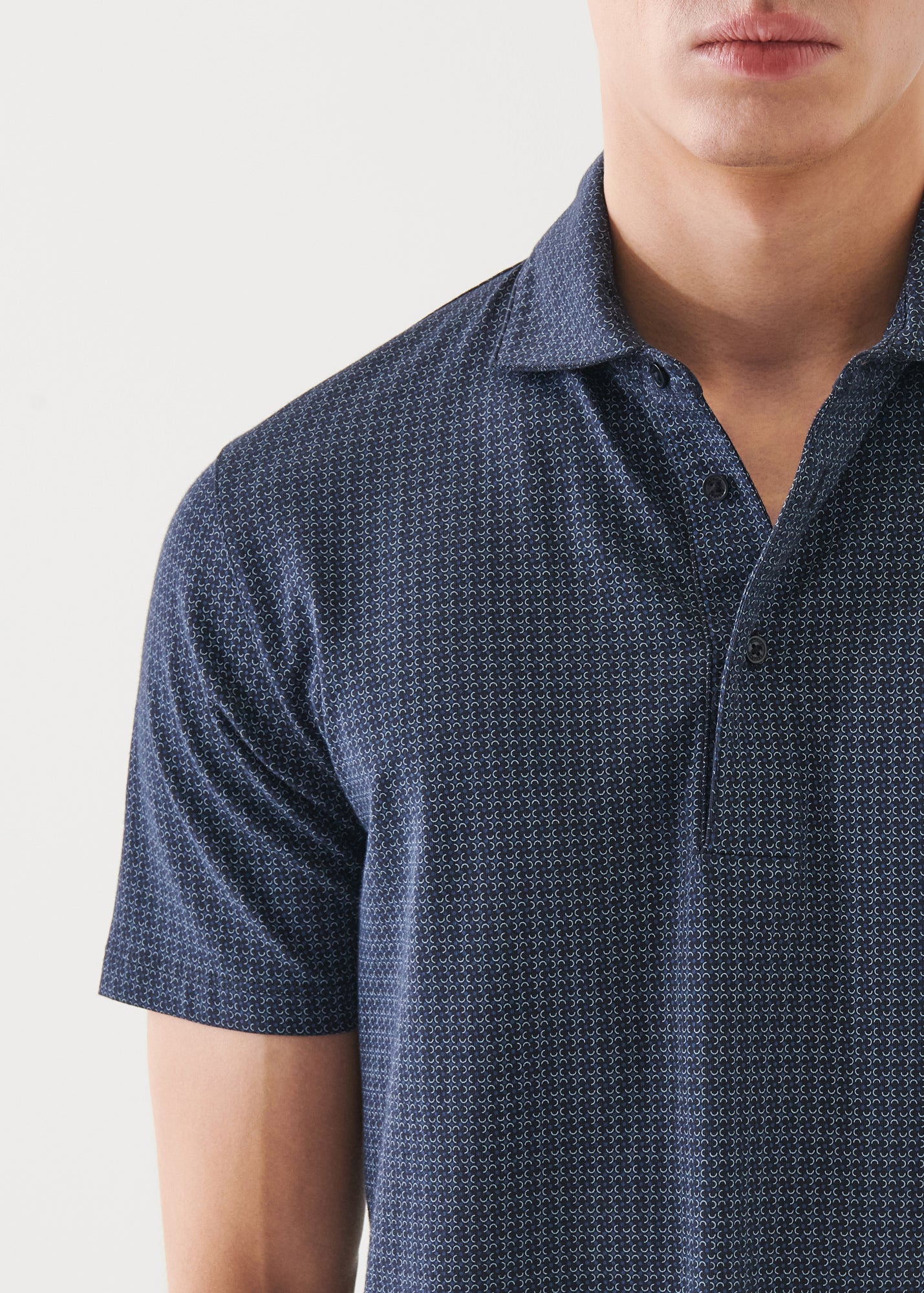 Pima Cotton Stretch Printed Polo - PATRICK ASSARAF