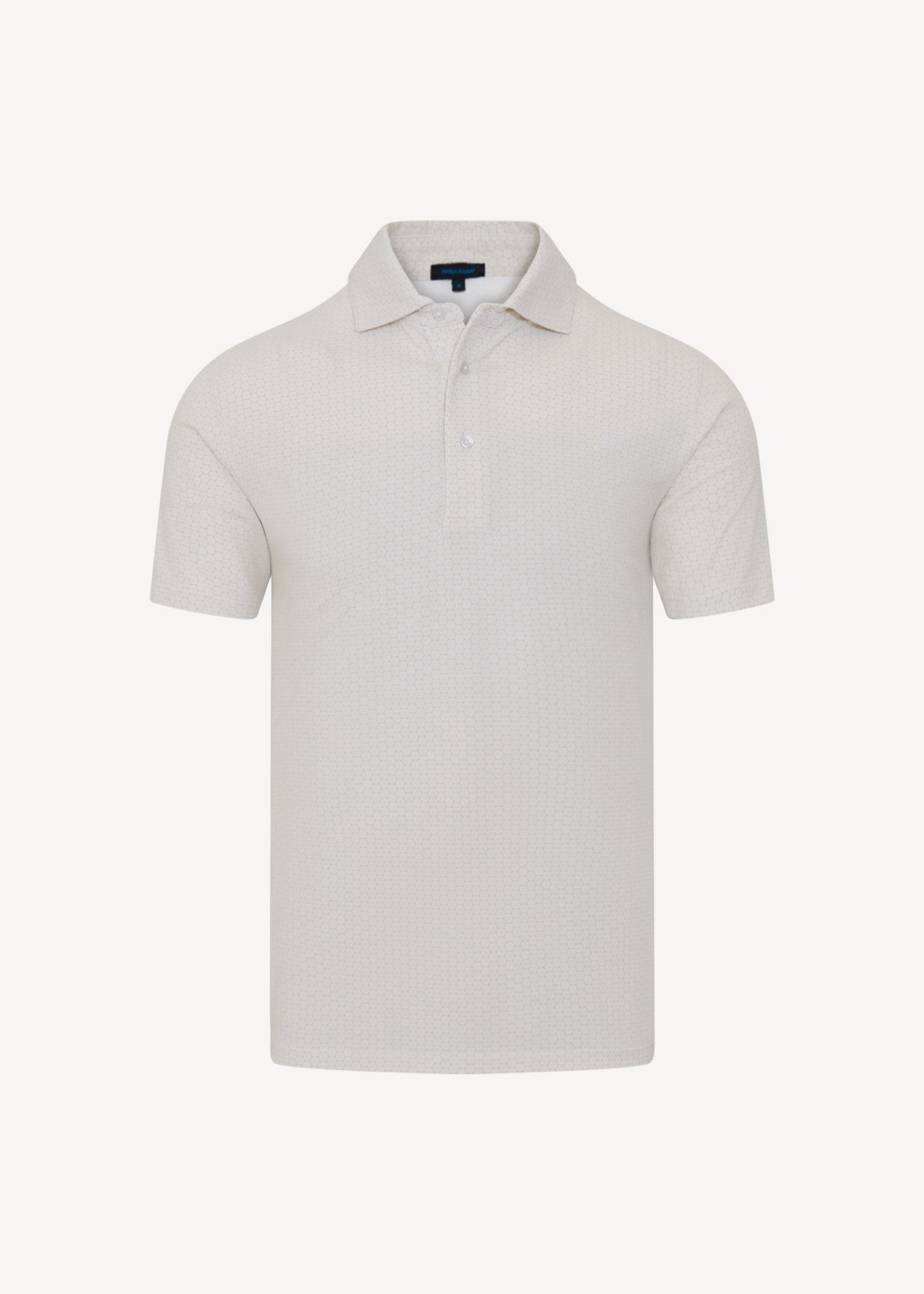 Pima Cotton Stretch Micro Geometric Print Polo - PATRICK ASSARAF