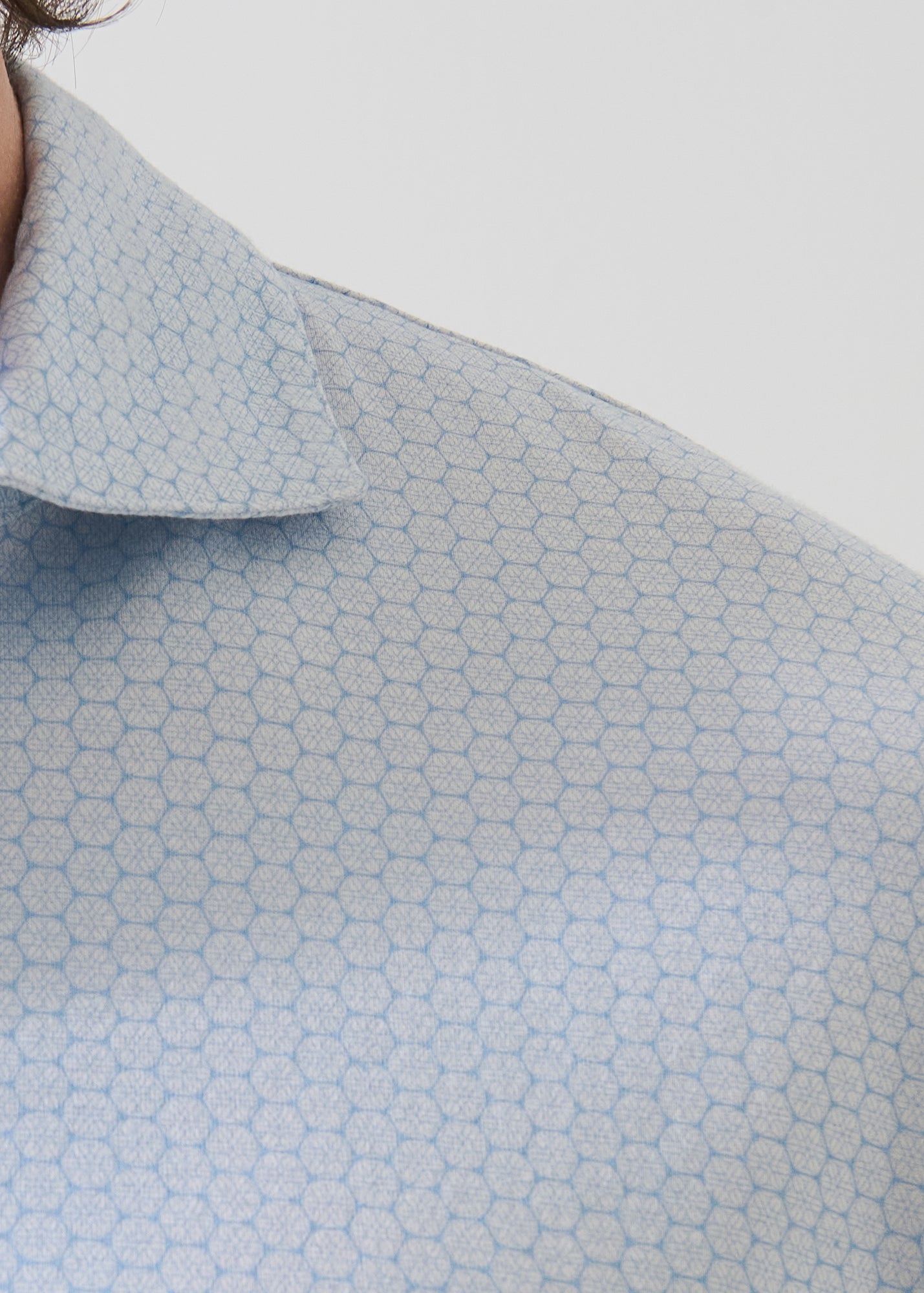 Pima Cotton Stretch Micro Geometric Print Polo - PATRICK ASSARAF