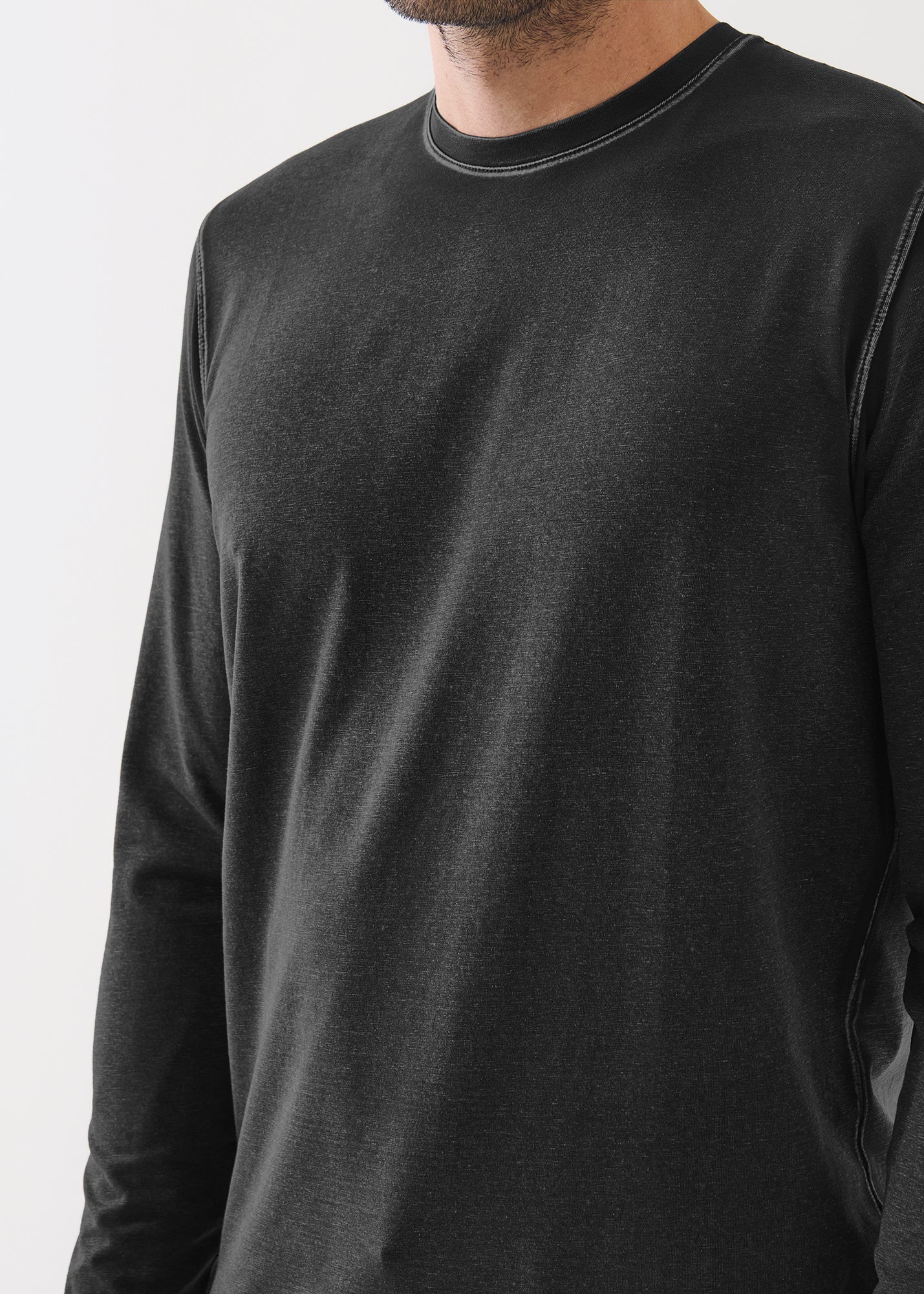 Pima Cotton Stretch Vintage Wash Long Sleeve T-Shirt