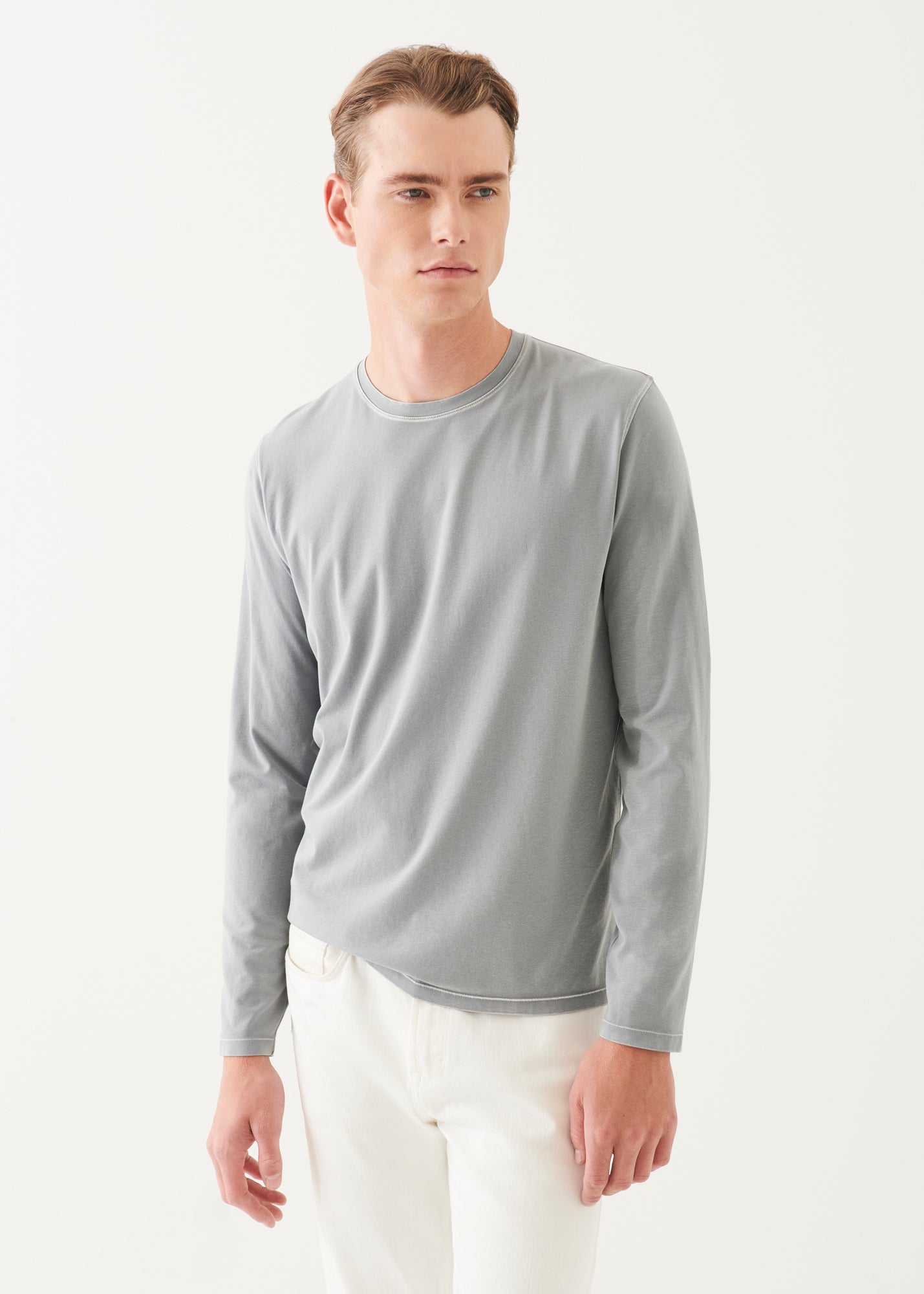 Pima Cotton Stretch Vintage Wash Long Sleeve T-Shirt - PATRICK ASSARAF