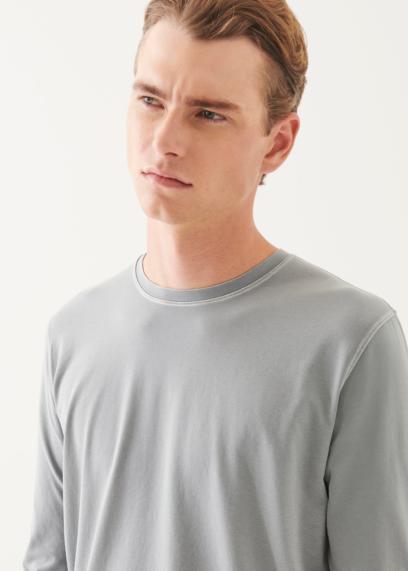 Pima Cotton Stretch Vintage Wash Long Sleeve T-Shirt - PATRICK ASSARAF