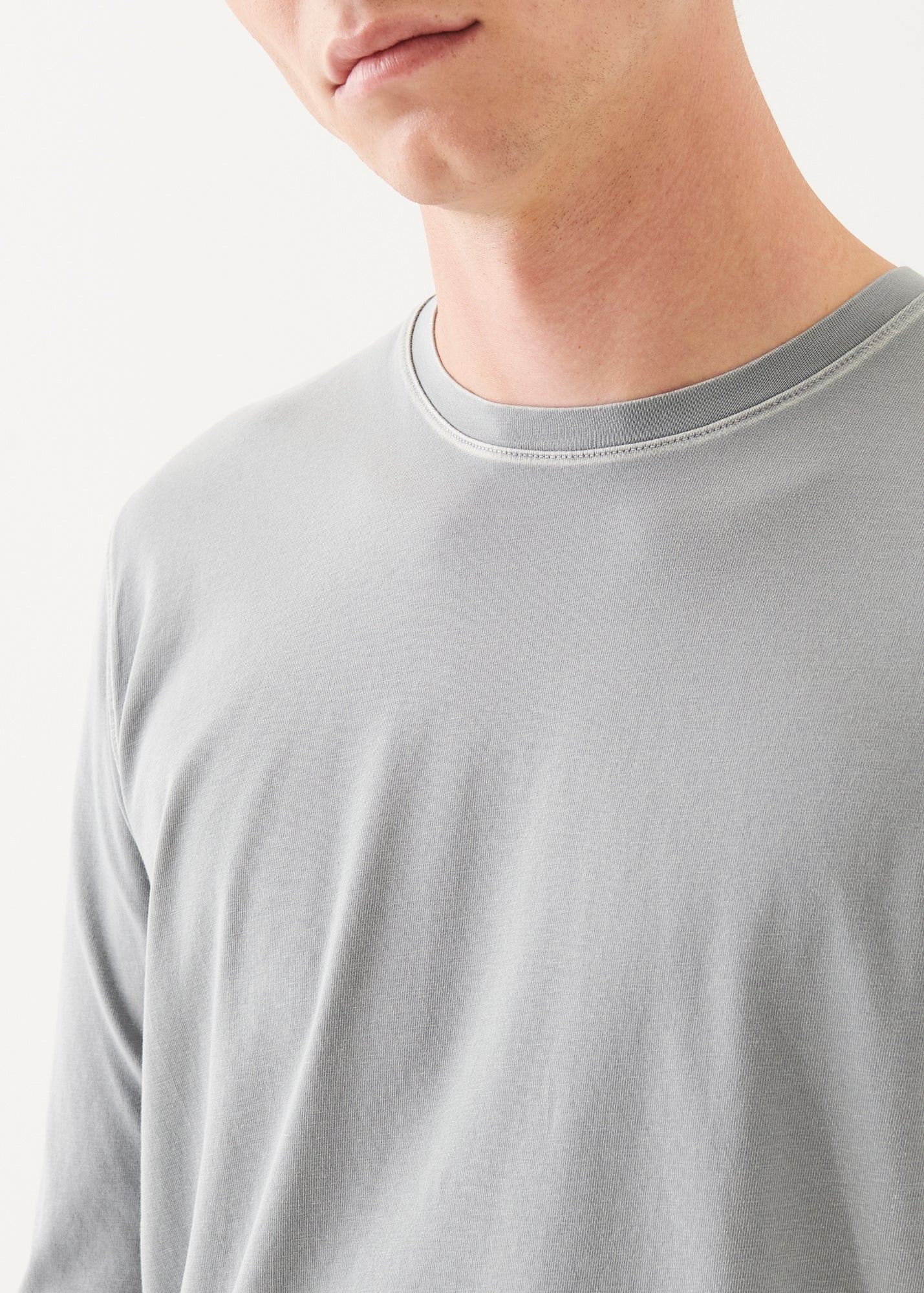 Pima Cotton Stretch Vintage Wash Long Sleeve T-Shirt - PATRICK ASSARAF