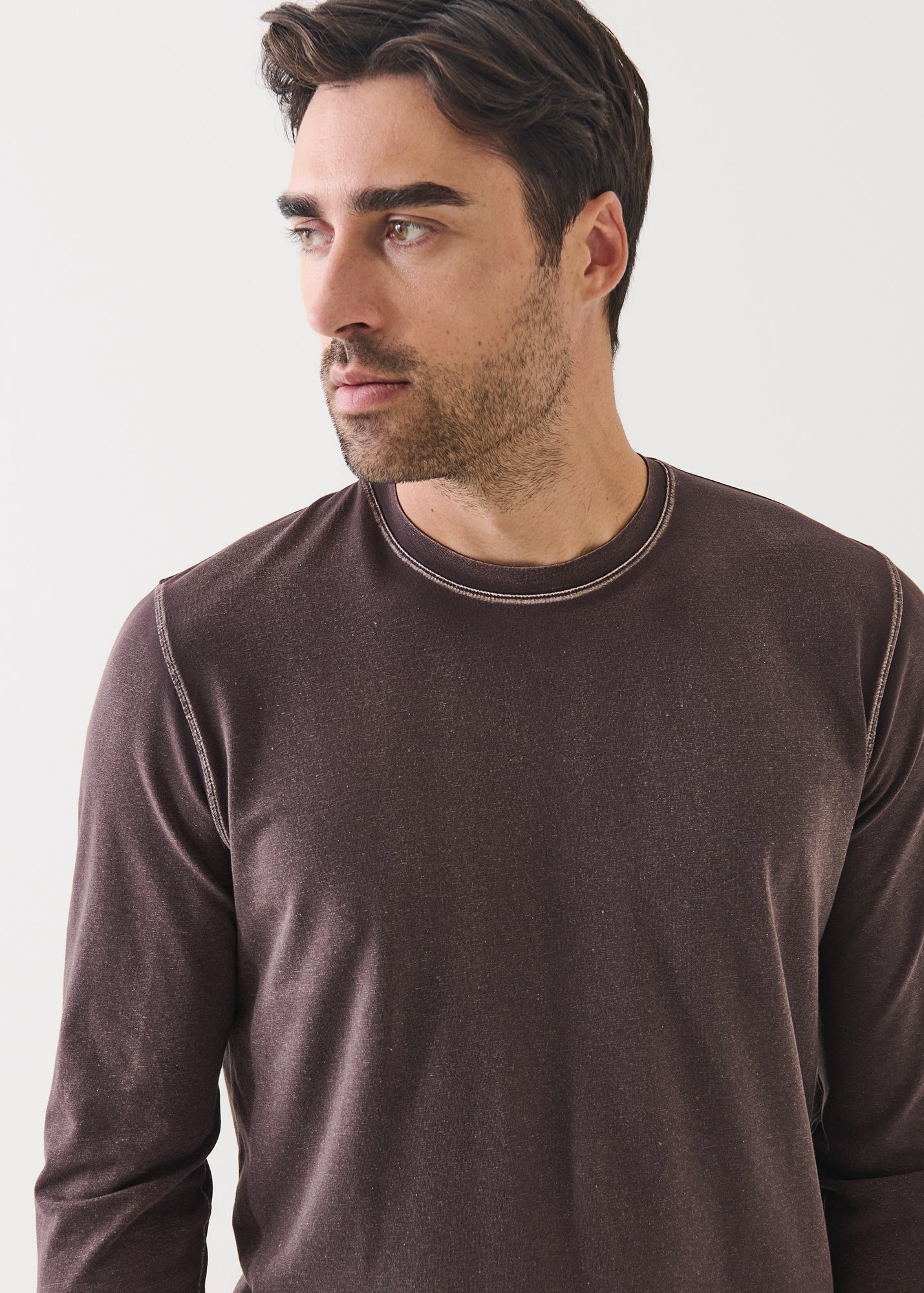 Pima Cotton Stretch Vintage Wash Long Sleeve T-Shirt