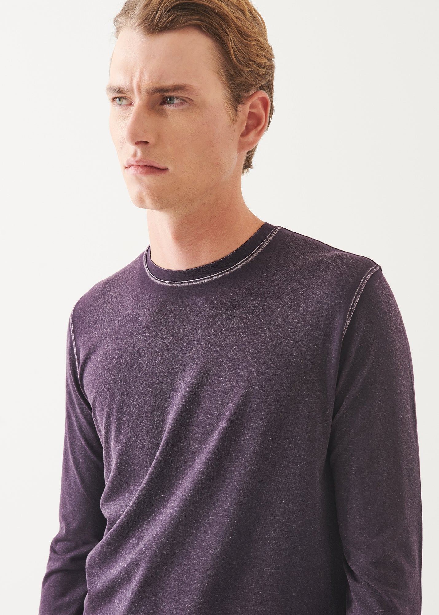 Pima Cotton Stretch Vintage Wash Long Sleeve T-Shirt - PATRICK ASSARAF