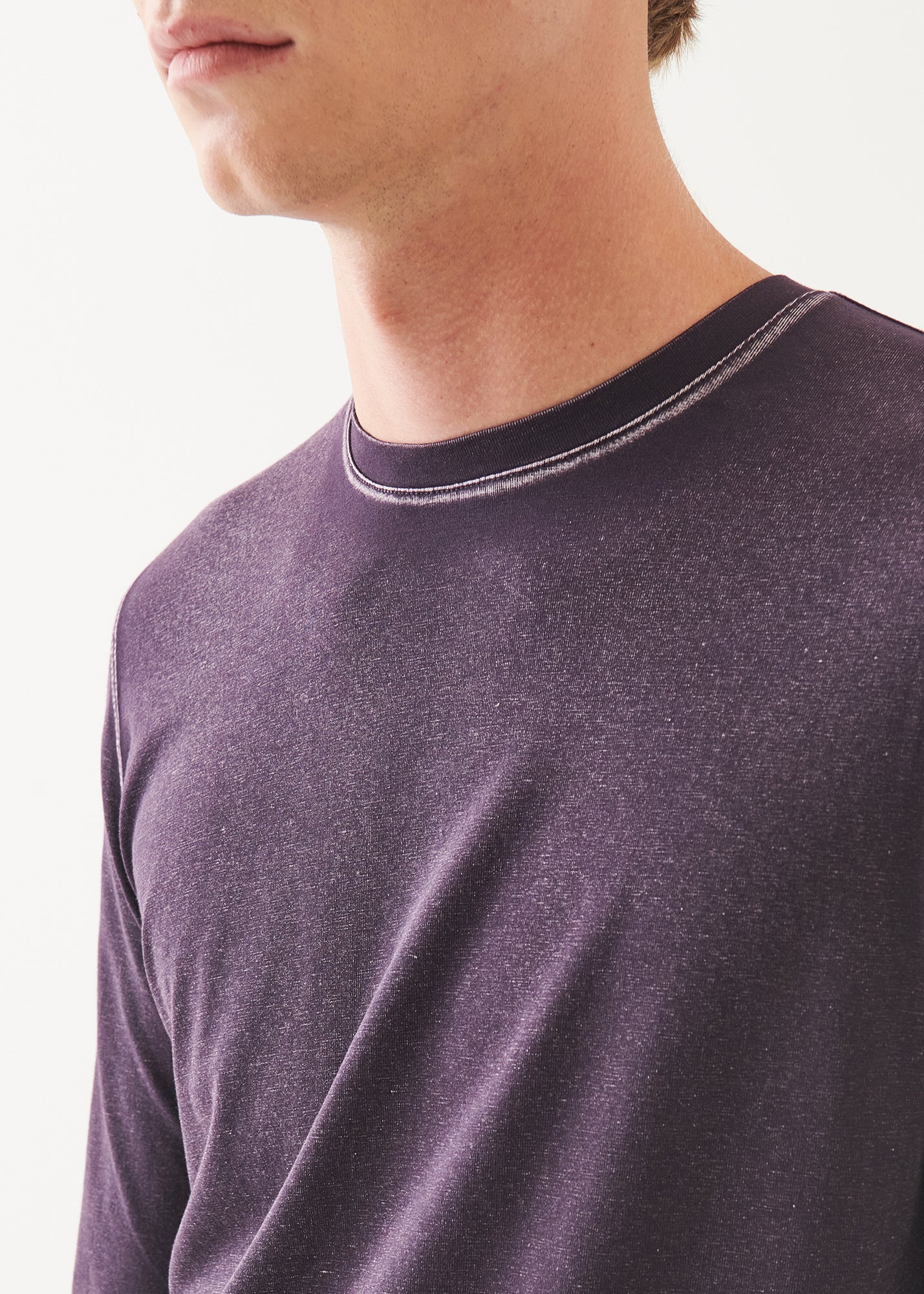 Pima Cotton Stretch Vintage Wash Long Sleeve T-Shirt - PATRICK ASSARAF