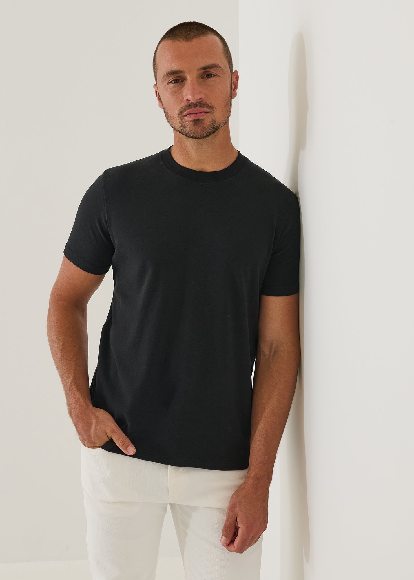 Pima Cotton Stretch Brushed T-Shirt