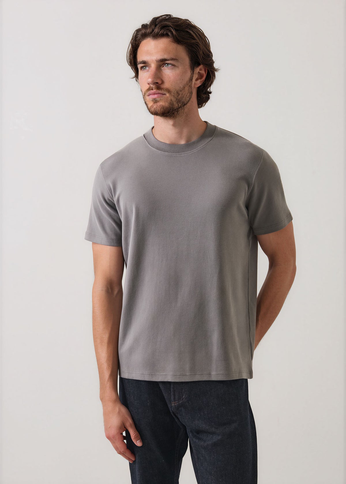 Pima Cotton Stretch Brushed T-Shirt - PATRICK ASSARAF