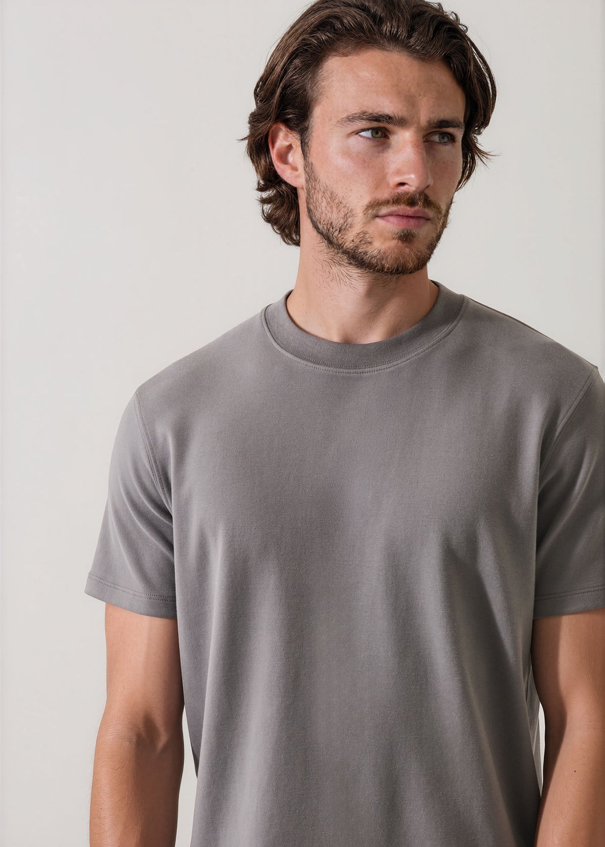 Pima Cotton Stretch Brushed T-Shirt - PATRICK ASSARAF