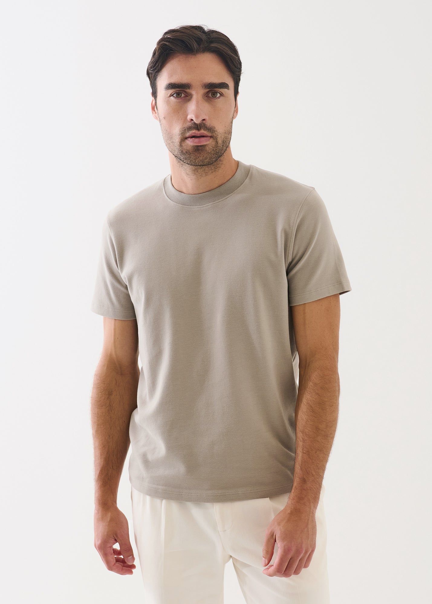 Pima Cotton Stretch Brushed T-Shirt - PATRICK ASSARAF