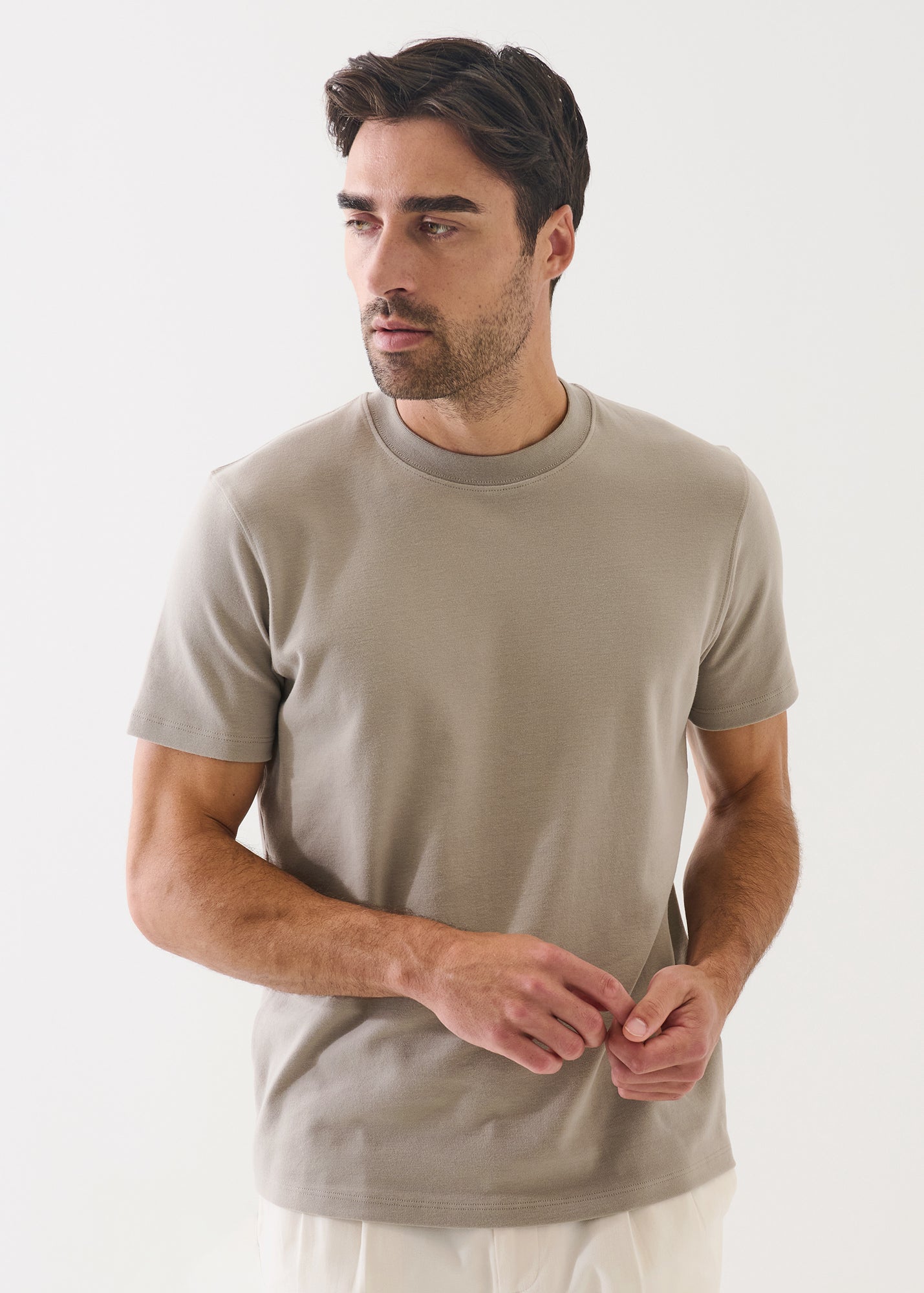 Pima Cotton Stretch Brushed T-Shirt - PATRICK ASSARAF