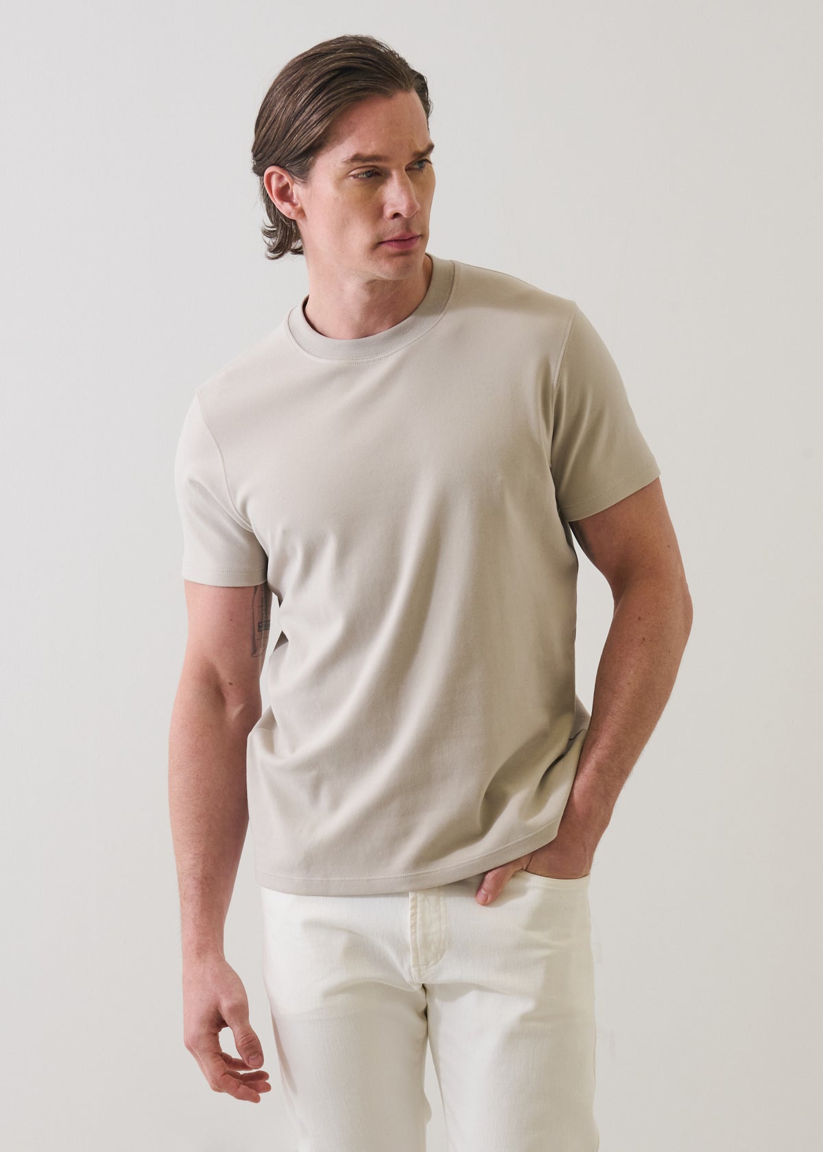 Pima Cotton Stretch Brushed T-Shirt - PATRICK ASSARAF