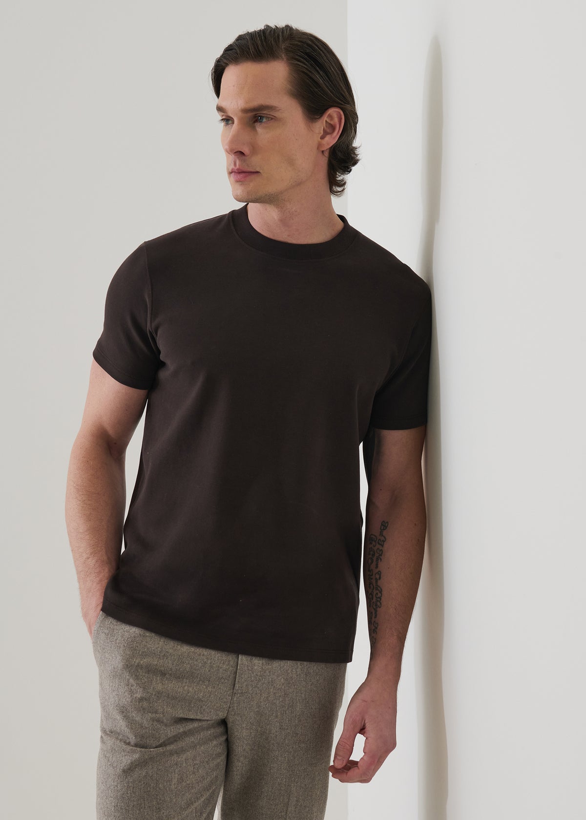 Pima Cotton Stretch Brushed T-Shirt - PATRICK ASSARAF