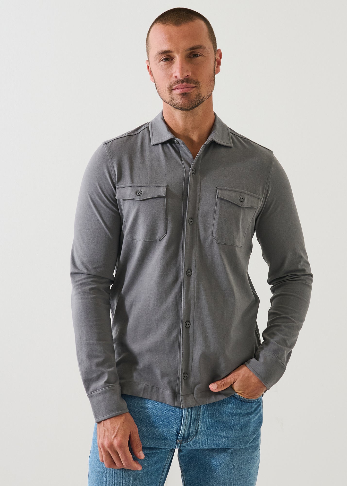 Pima Cotton Stretch Overshirt