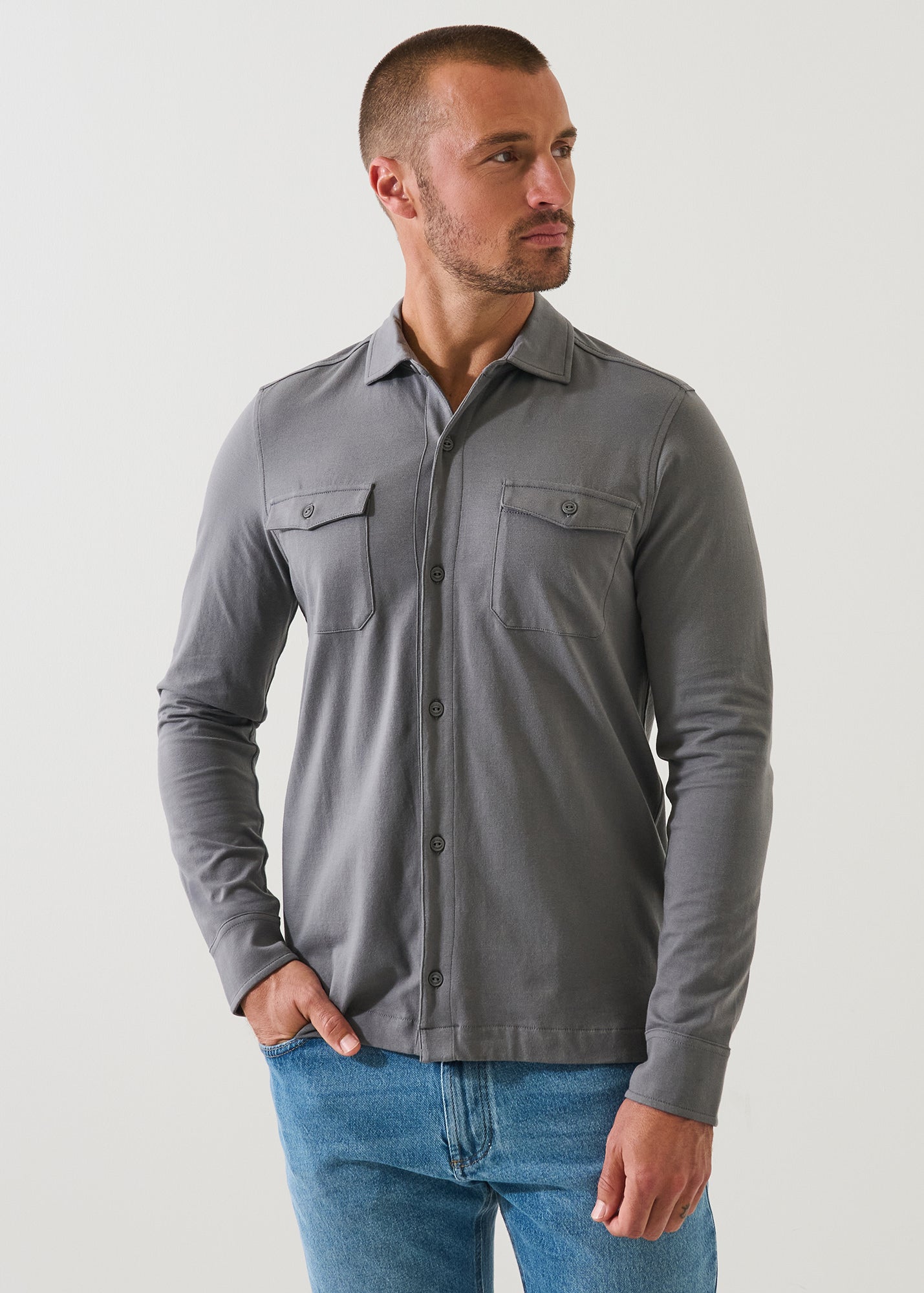 Pima Cotton Stretch Overshirt