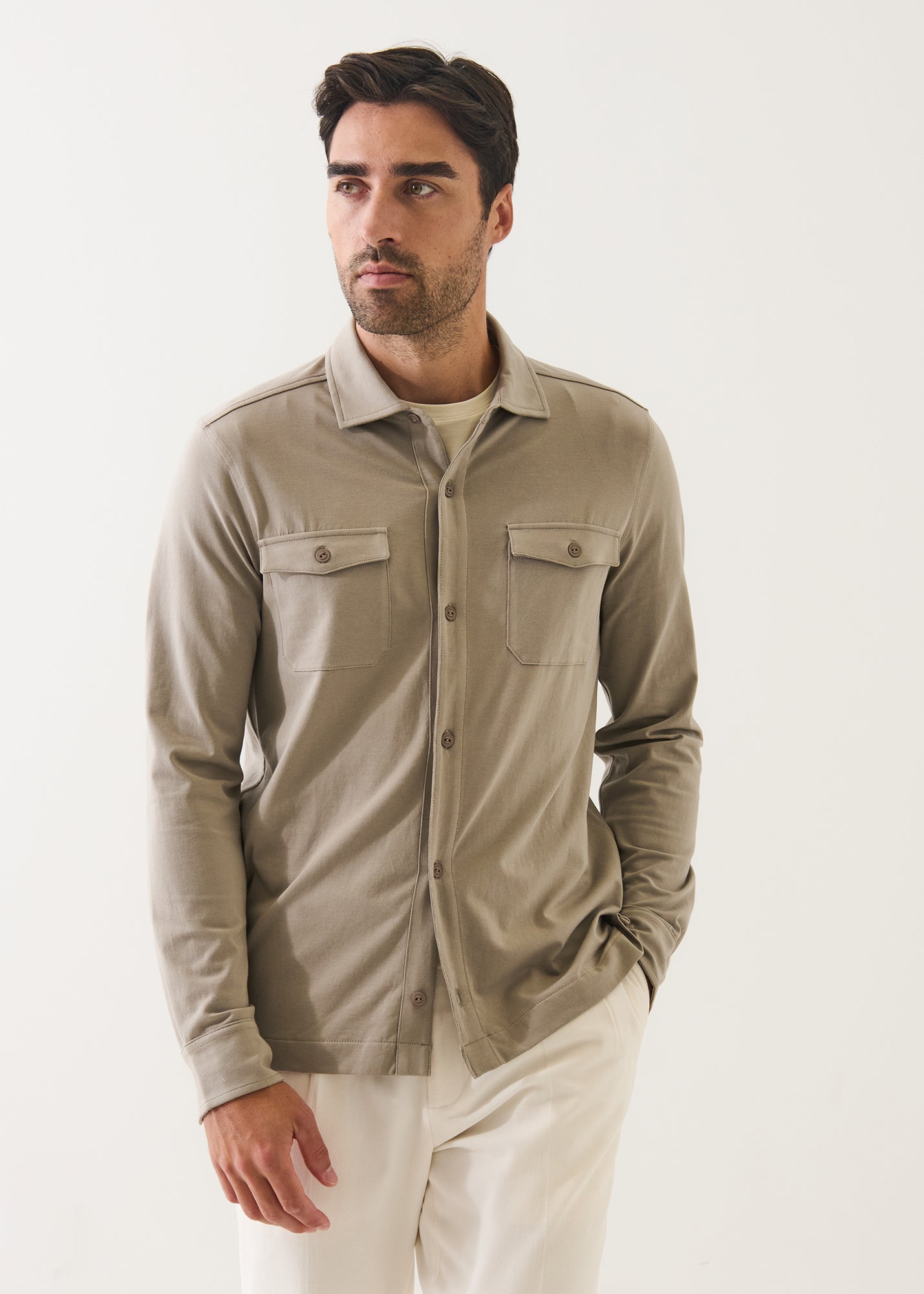 Pima Cotton Stretch Overshirt