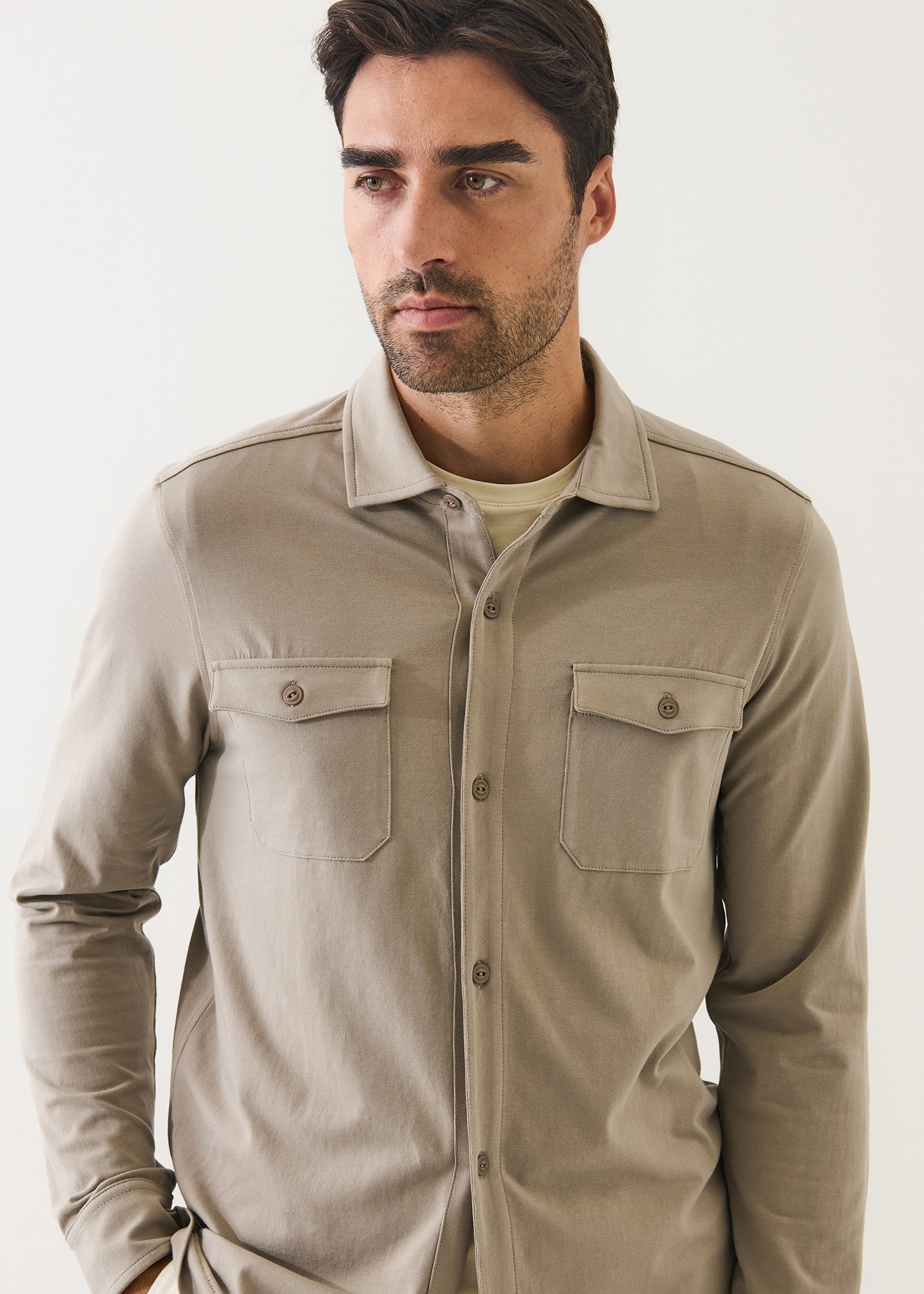 Pima Cotton Stretch Overshirt